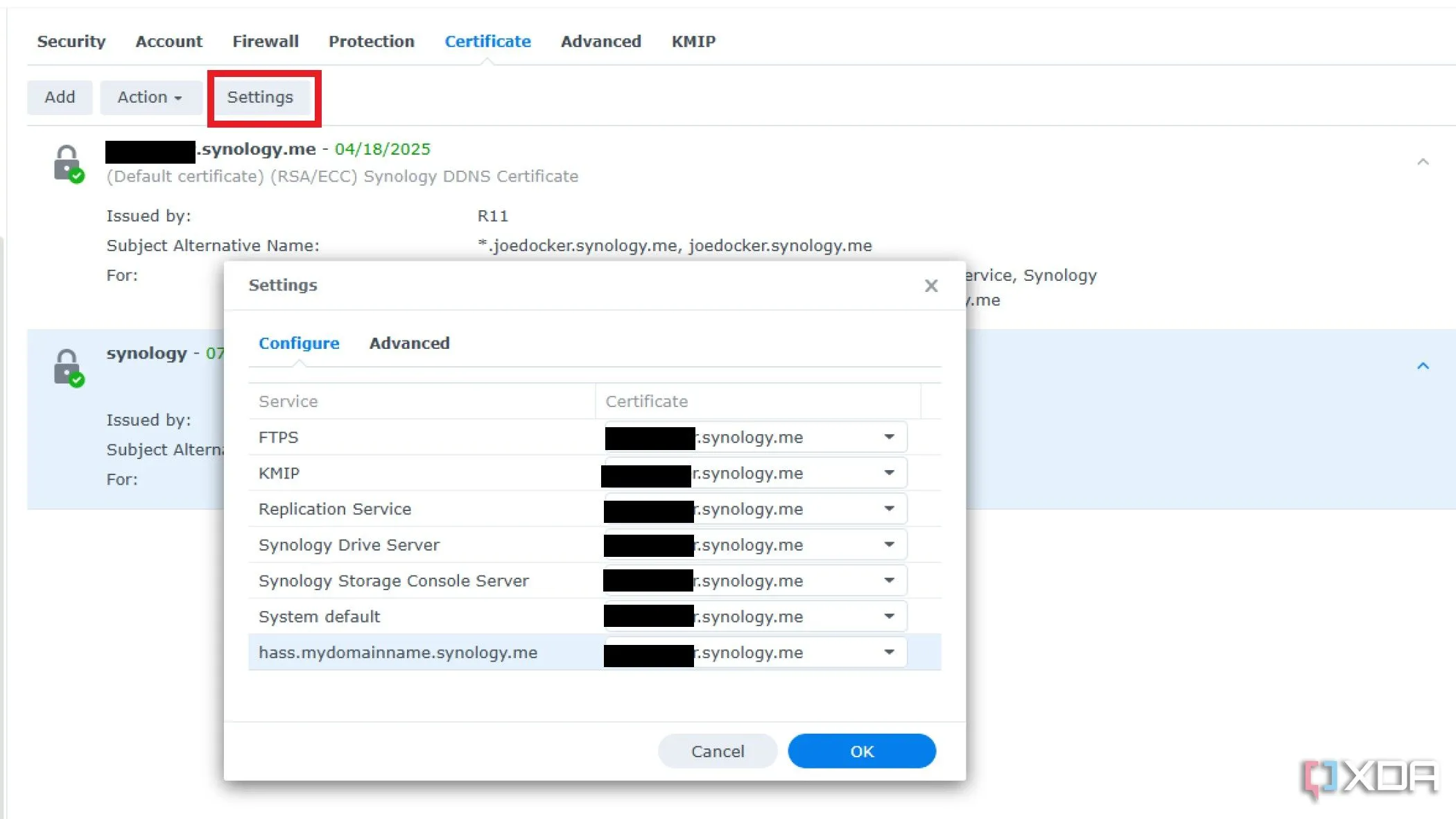 Cài đặt chứng chỉ SSL cho quy tắc Reverse Proxy trong Synology DSM