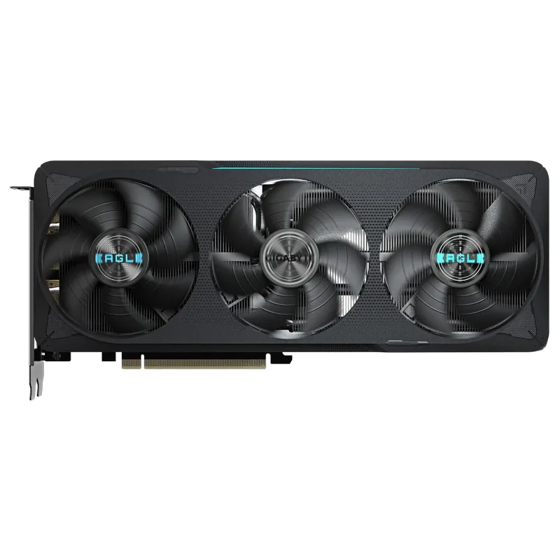 Cận cảnh card Gigabyte Eagle RTX 5070 nổi bật với dải đèn RGB.