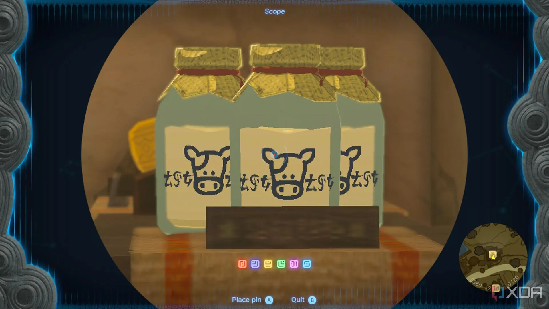 Cận cảnh nhãn hiệu sữa tươi trong game, hiển thị logo trang trại Lon Lon Ranch quen thuộc.