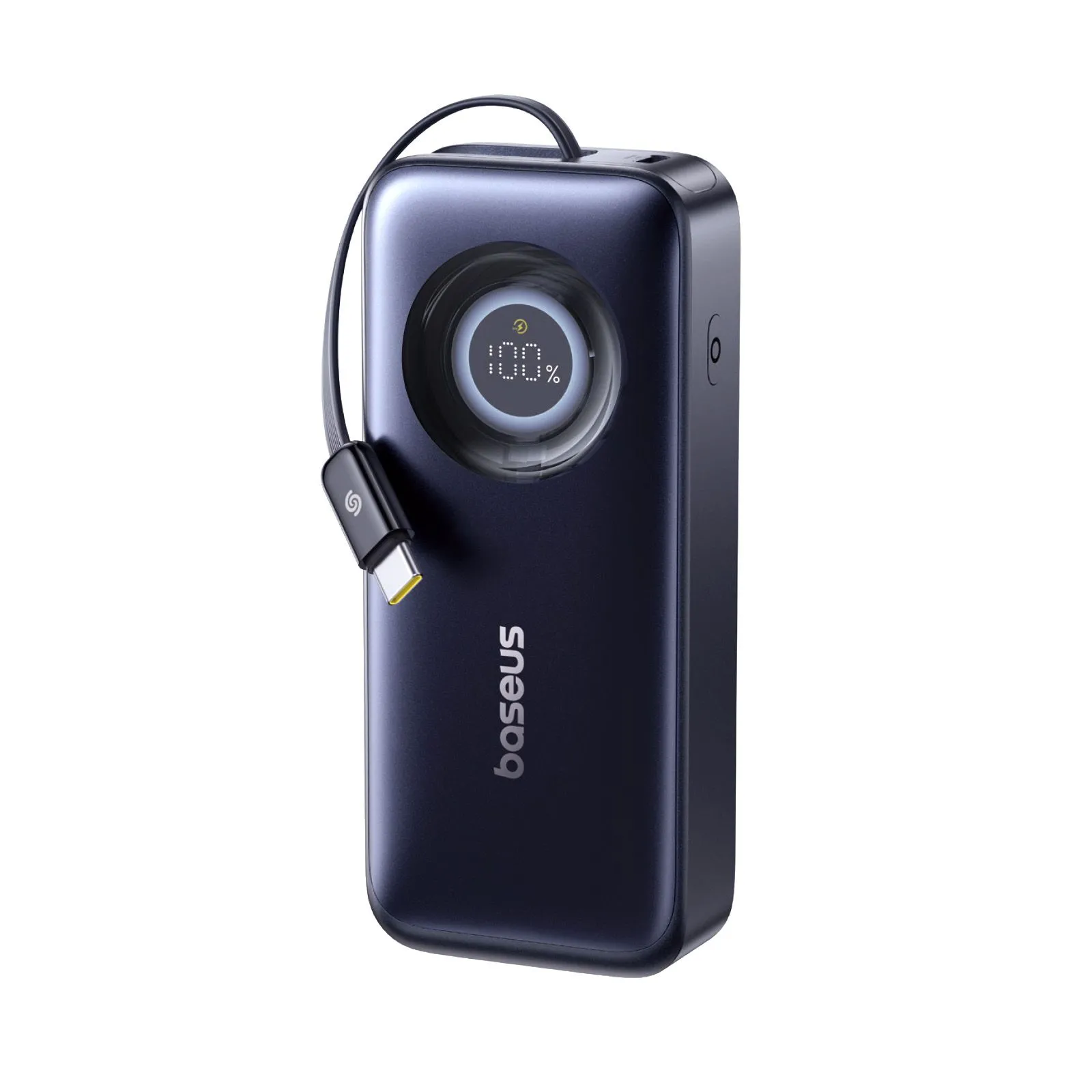 Cận cảnh pin dự phòng Baseus EnerCore CR11 với cáp USB-C rút gọn tích hợp