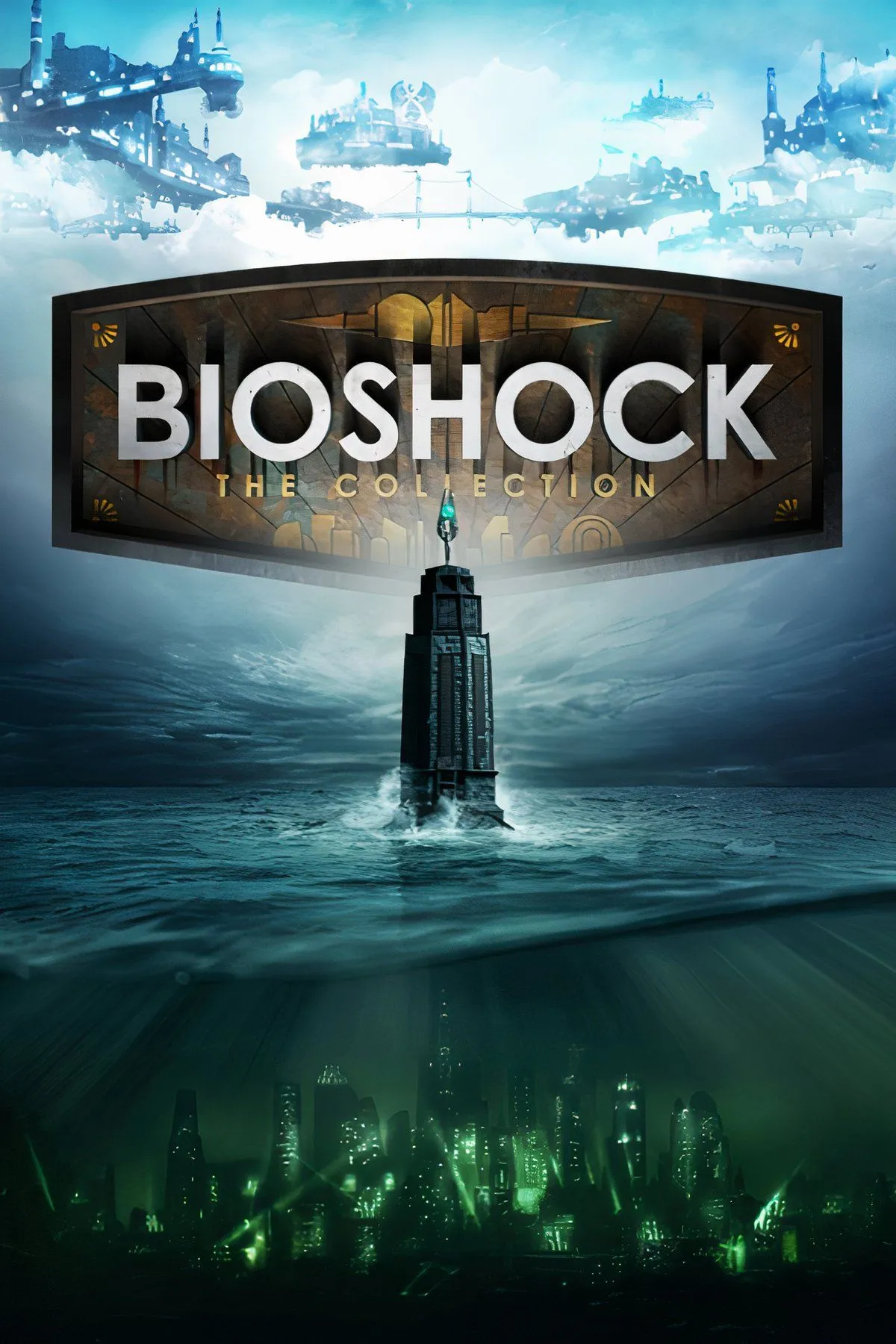 Cảnh BioShock với Big Daddy và Little Sister trong thành phố Rapture