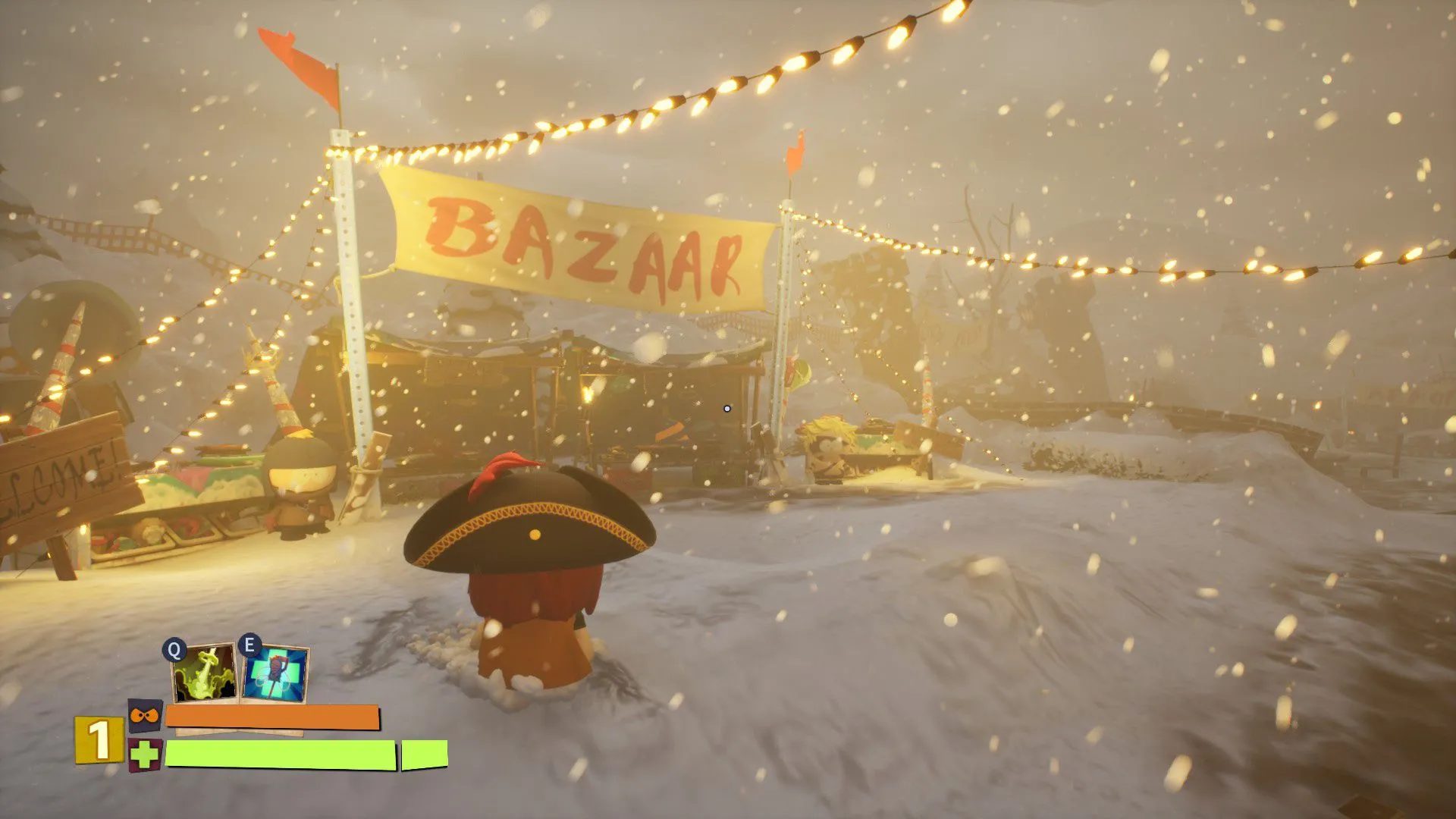 Cảnh các nhân vật South Park trong tạo hình 3D chiến đấu trong game South Park Snow Day