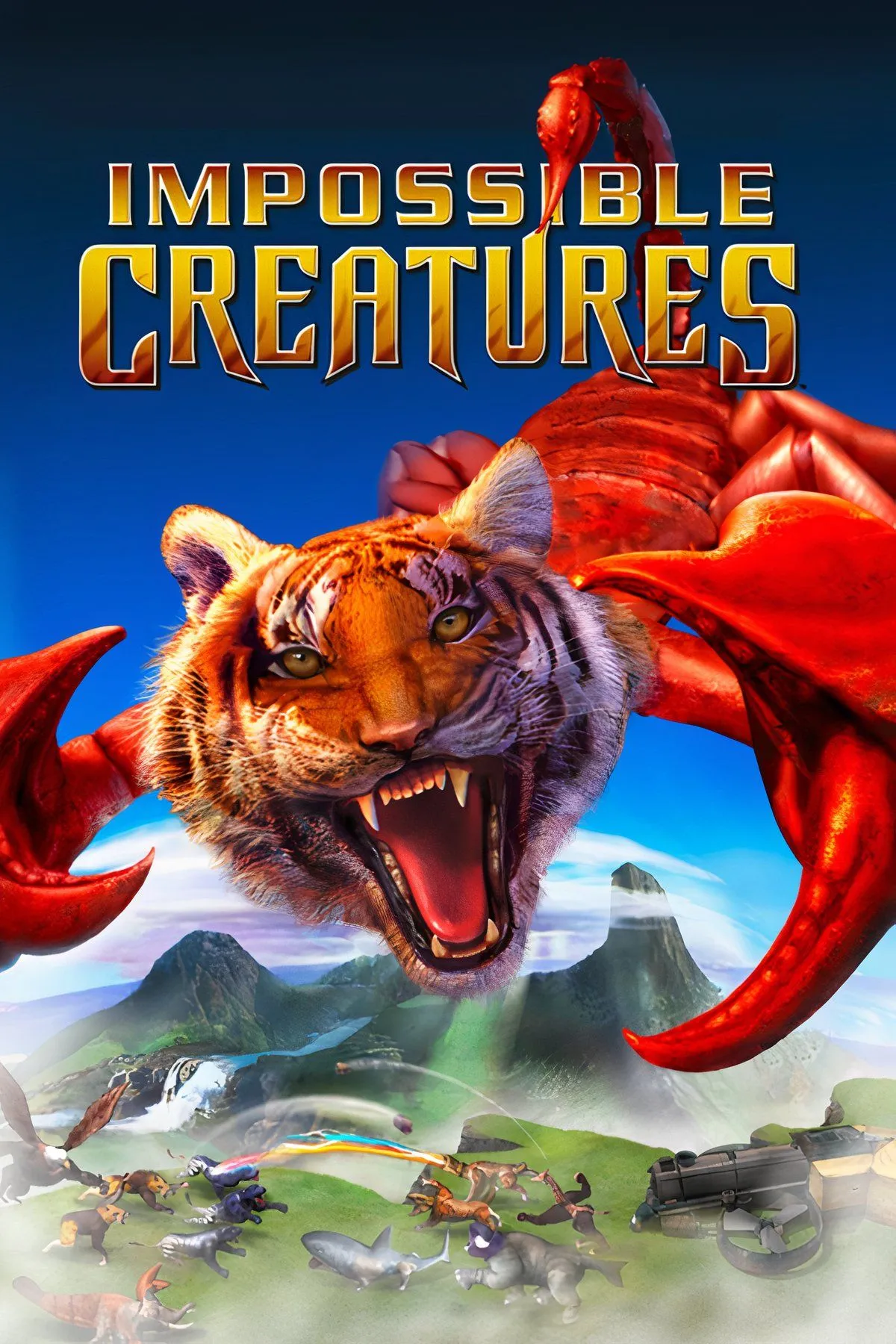 Cảnh chiến đấu trong Impossible Creatures, hiển thị các sinh vật lai độc đáo, điểm nhấn của game RTS này.
