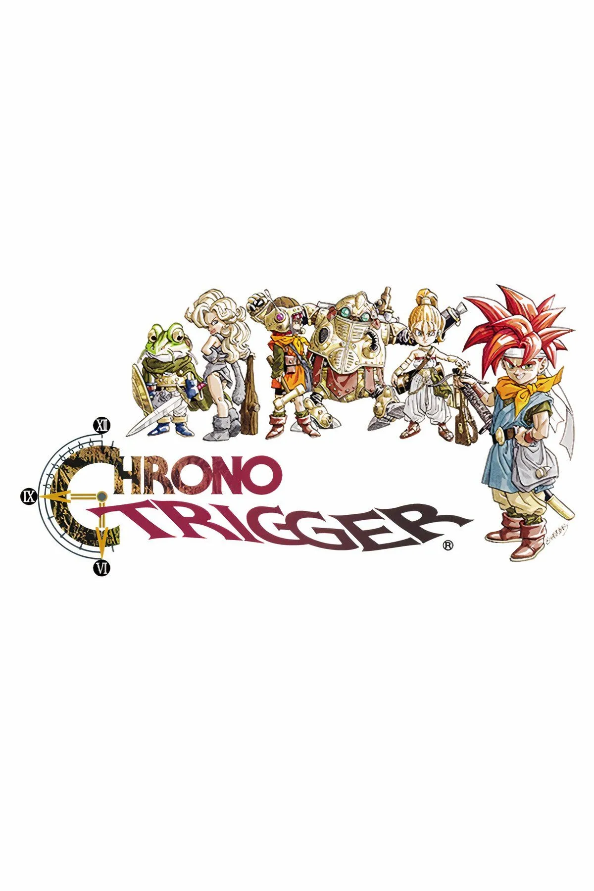 Cảnh chiến đấu từ Chrono Trigger với các nhân vật pixel art