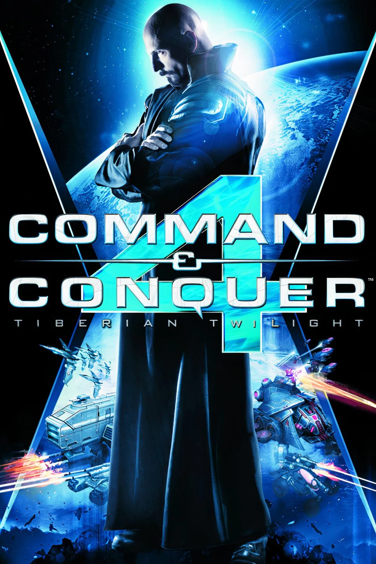 Cảnh chiến trường tương lai trong Command &amp; Conquer 4, với các đơn vị di động, thể hiện sự từ bỏ cơ chế xây dựng căn cứ truyền thống