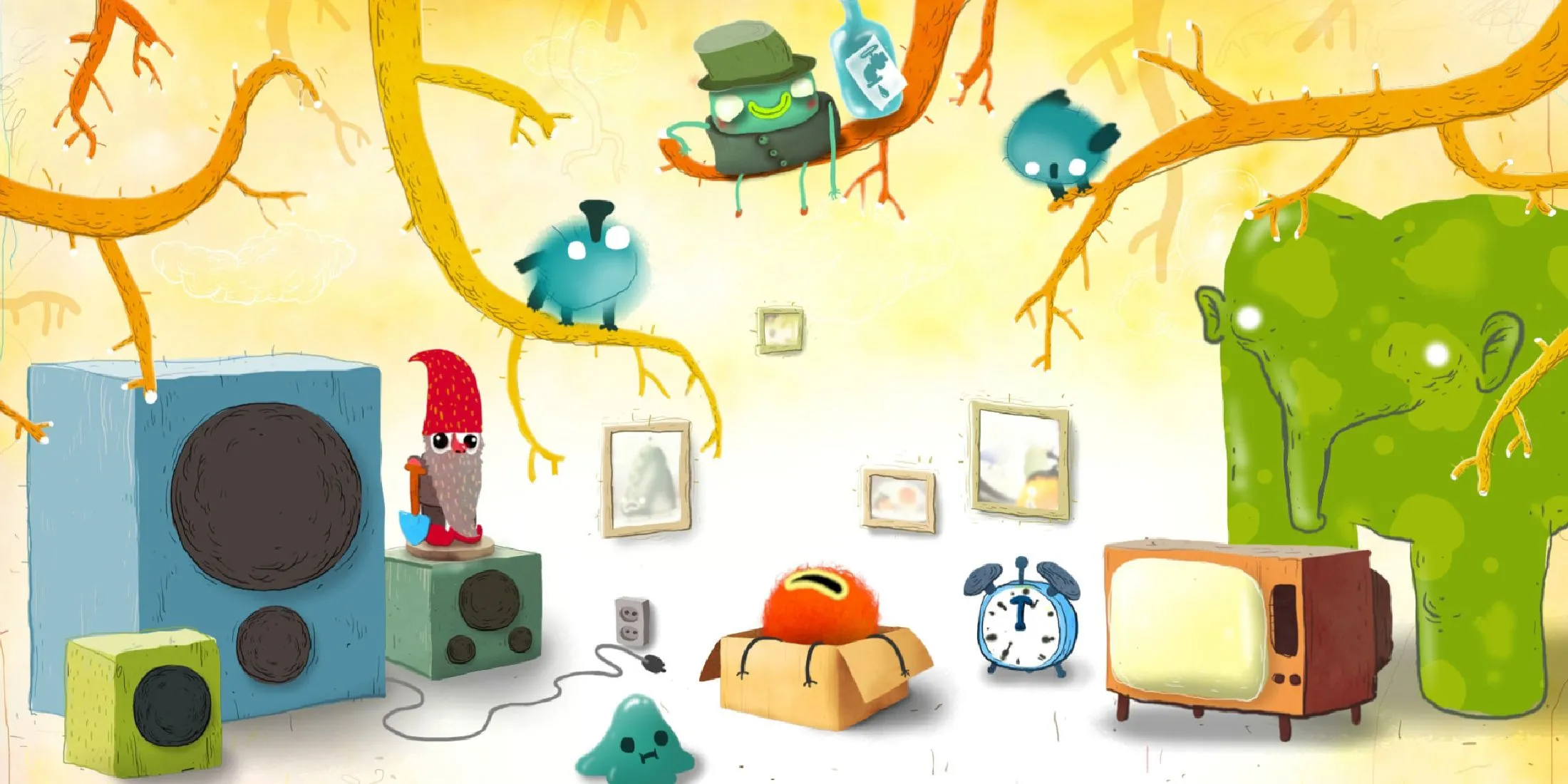 Cảnh chơi game Chuchel với đồ họa hoạt hình độc đáo và nhân vật Chuchel ngộ nghĩnh