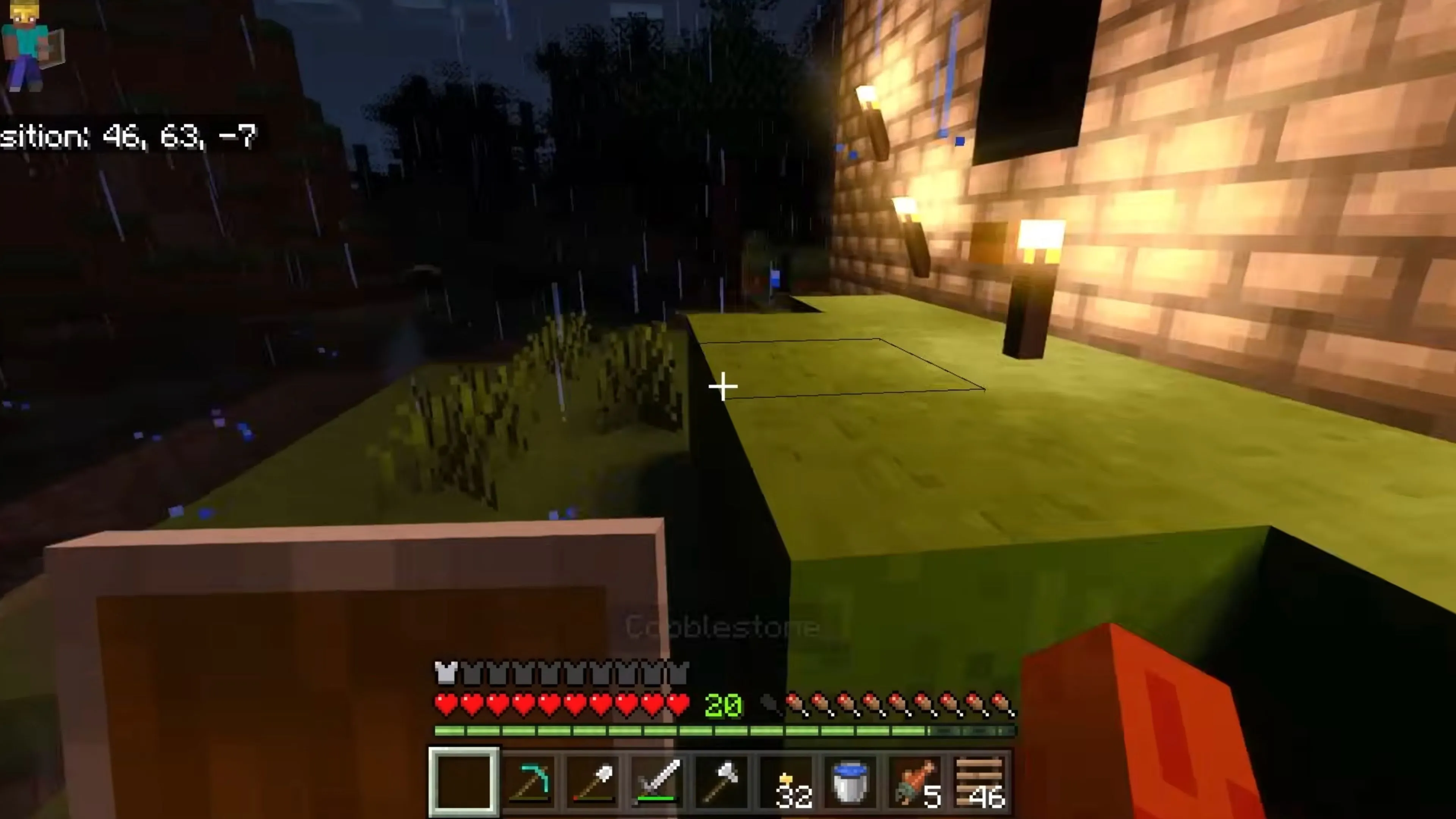 Cảnh quan thiên nhiên tươi đẹp và công trình xây dựng trong Minecraft