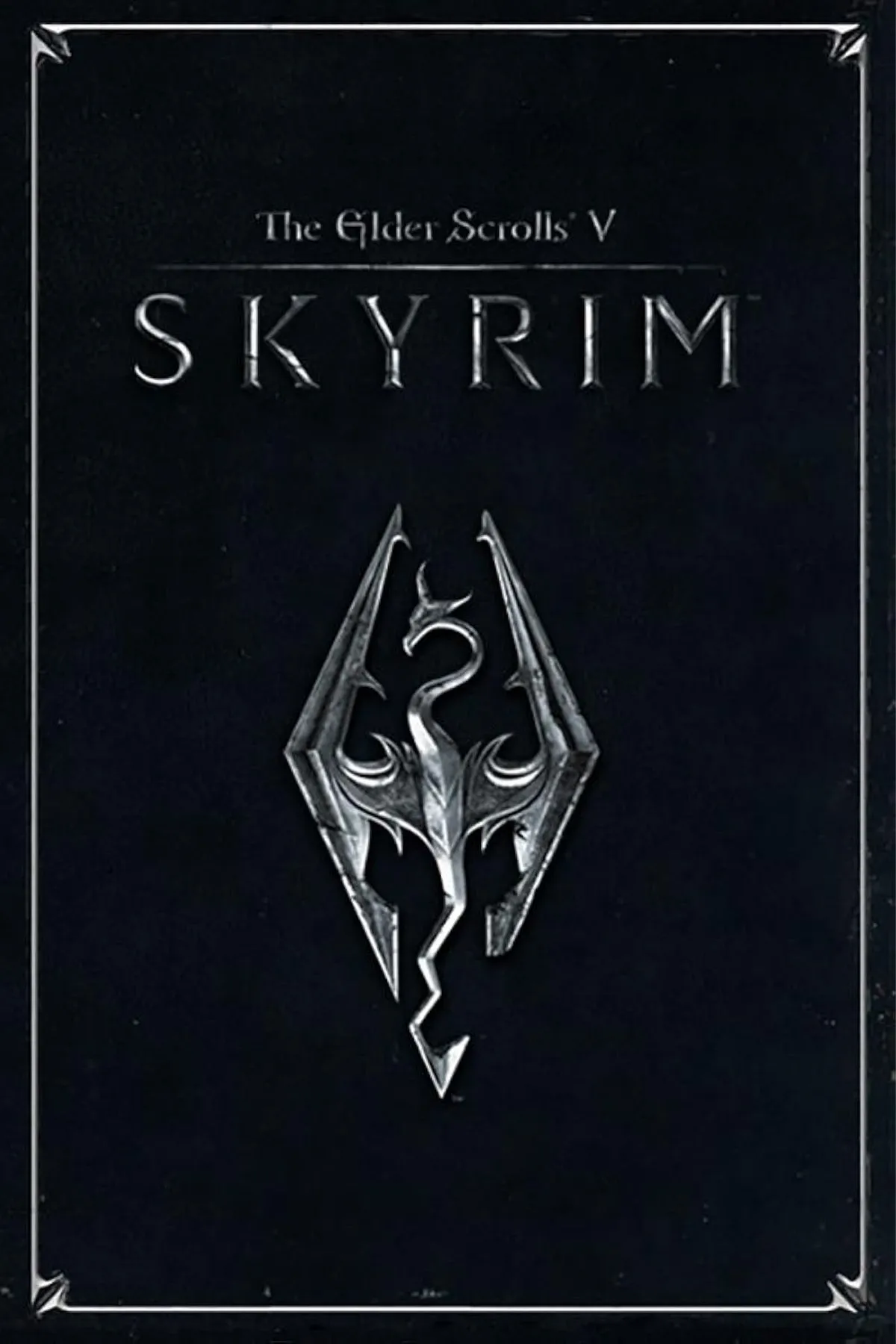 Cảnh quan Whiterun trong The Elder Scrolls V Skyrim với rồng bay