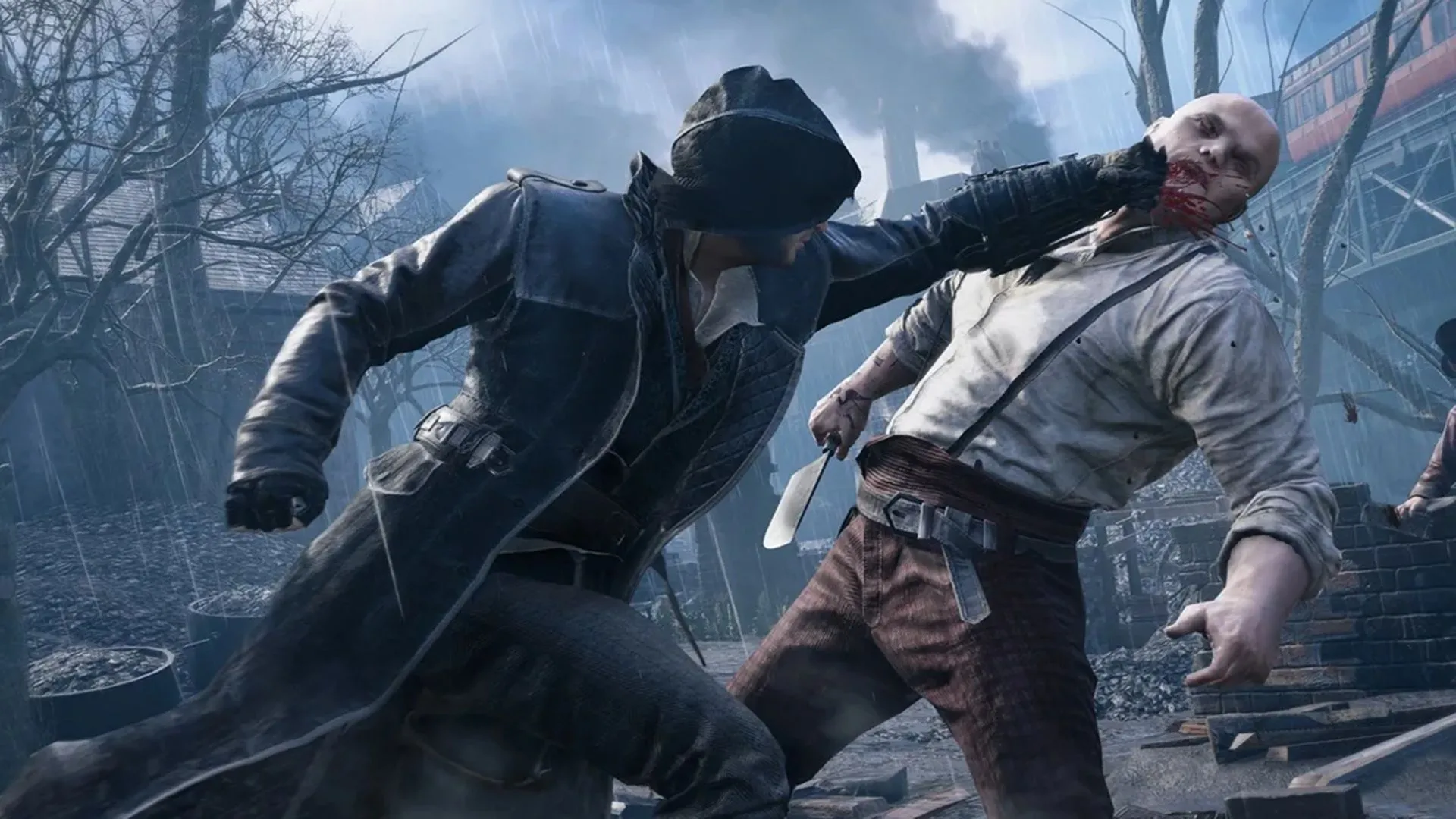 Cảnh trong Assassin's Creed Syndicate với khung cảnh London ban đêm, gợi mở khả năng tái hiện các đô thị lịch sử sống động.