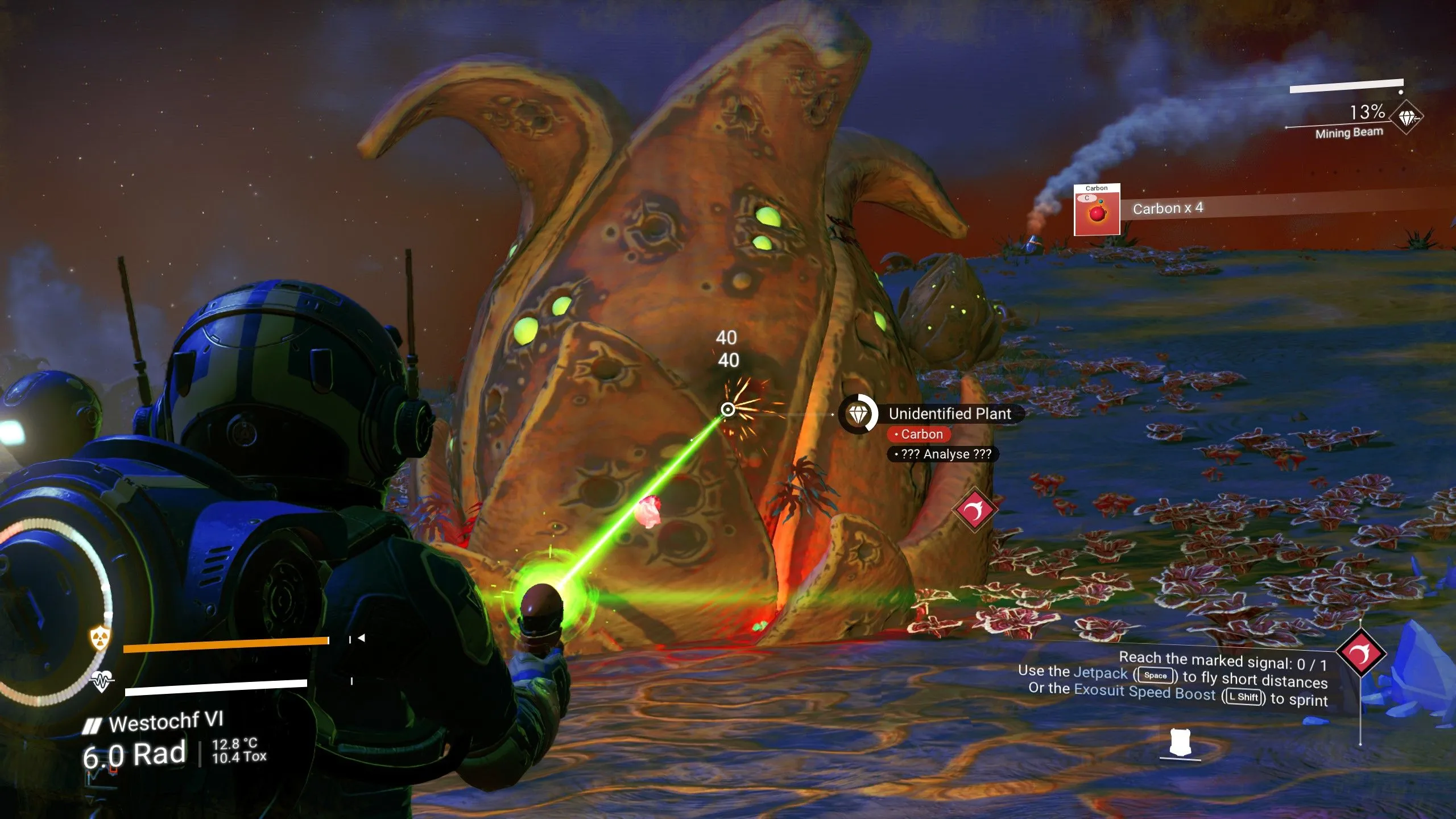 Cảnh trong game No Man's Sky, gợi liên tưởng đến cảm giác game trở thành công việc thứ hai với nhiều nhiệm vụ lặp lại