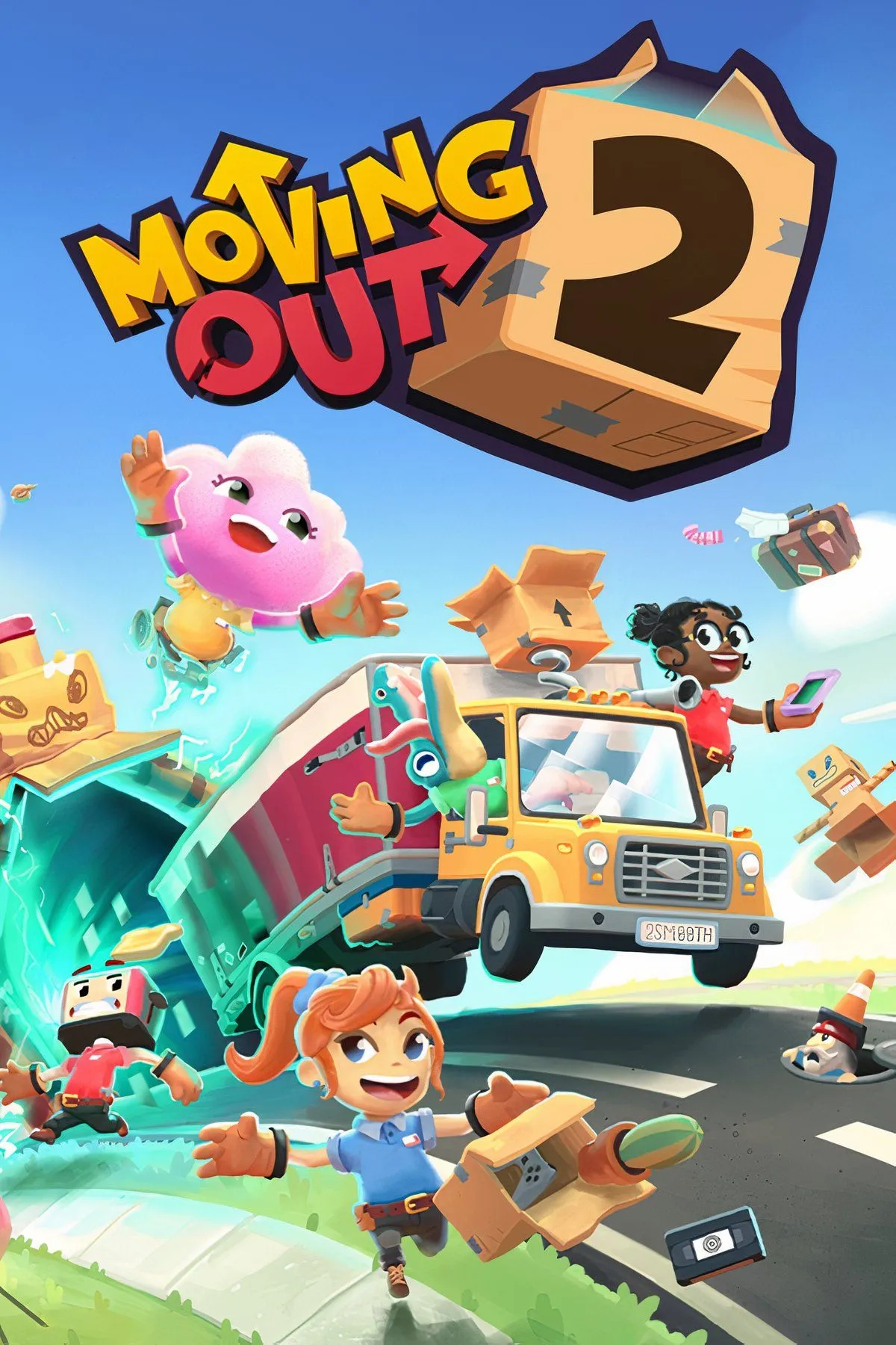 Cảnh tượng hỗn loạn vui nhộn khi các nhân vật di chuyển đồ đạc trong game co-op Moving Out 2