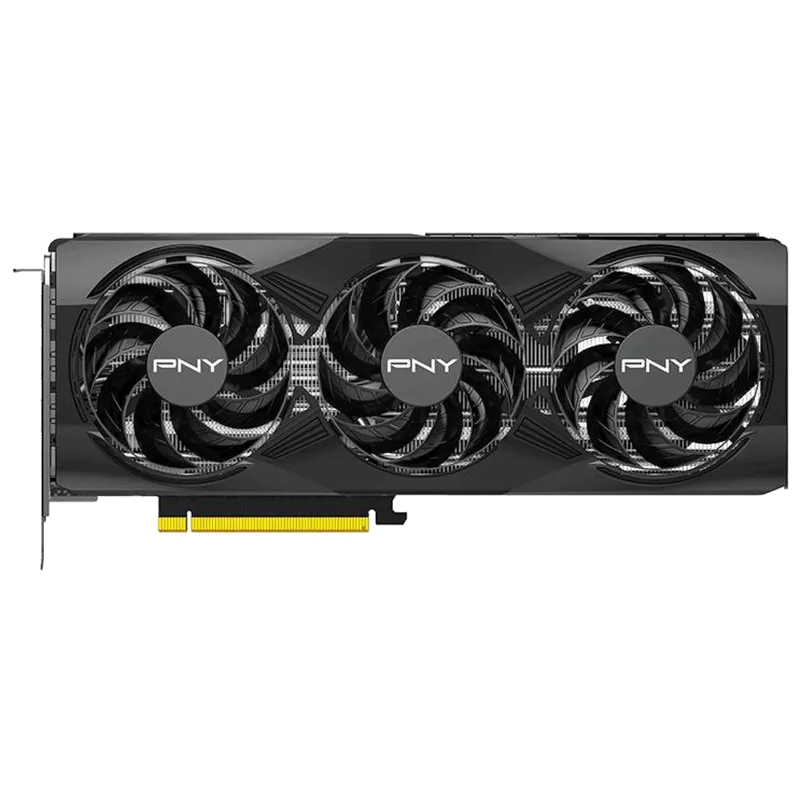 Card đồ họa PNY GeForce RTX 5070 OC với ba quạt tản nhiệt