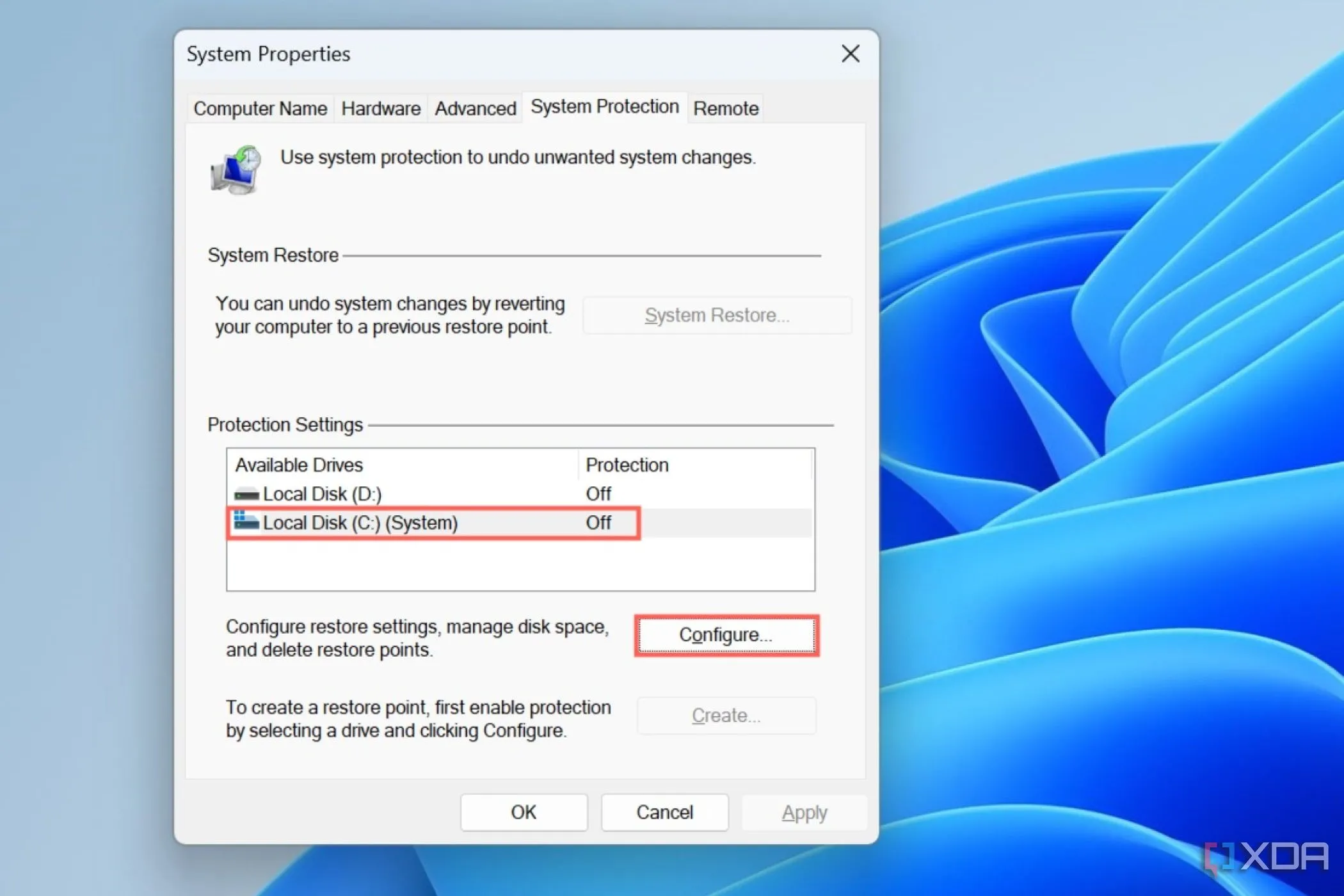 Cấu hình điểm khôi phục hệ thống trong Windows để bảo vệ PC khỏi các thay đổi không mong muốn