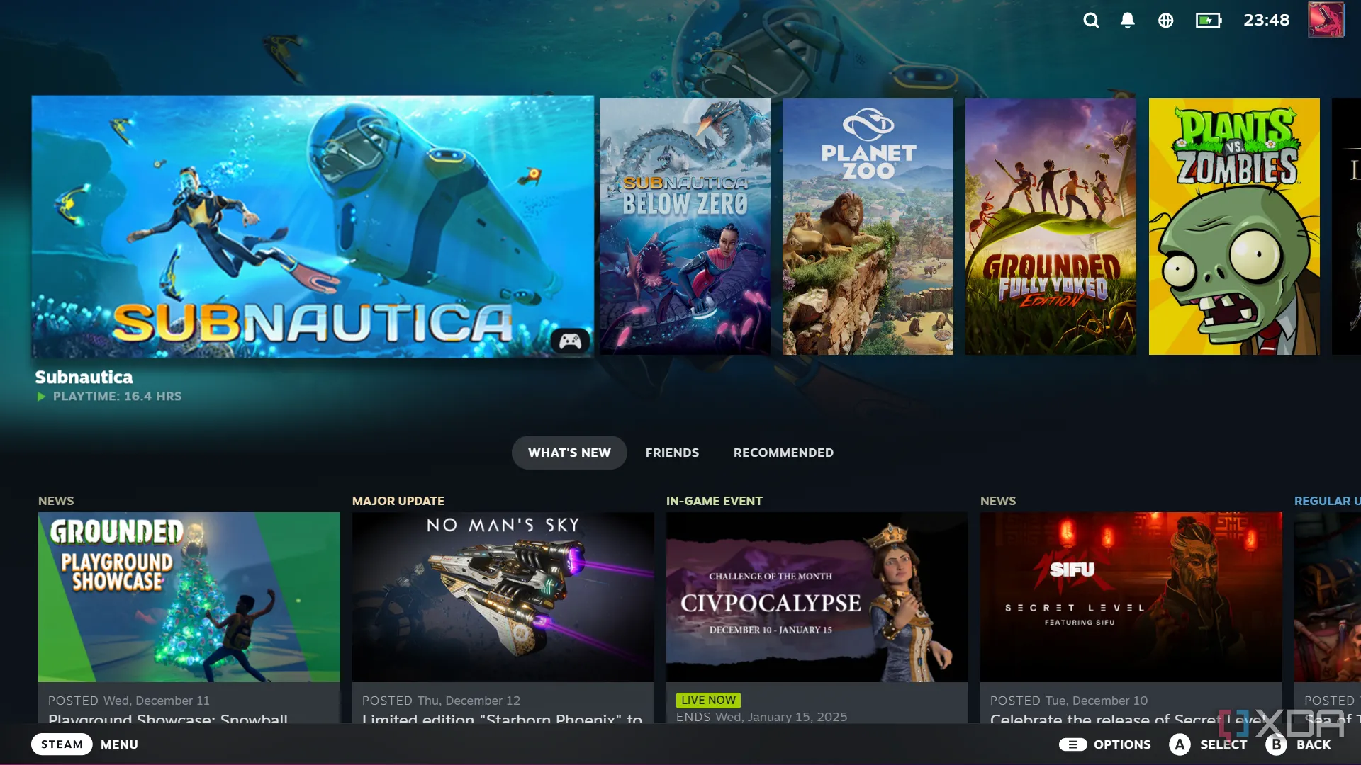 Chế độ Big Picture trong ứng dụng Steam trên máy tính