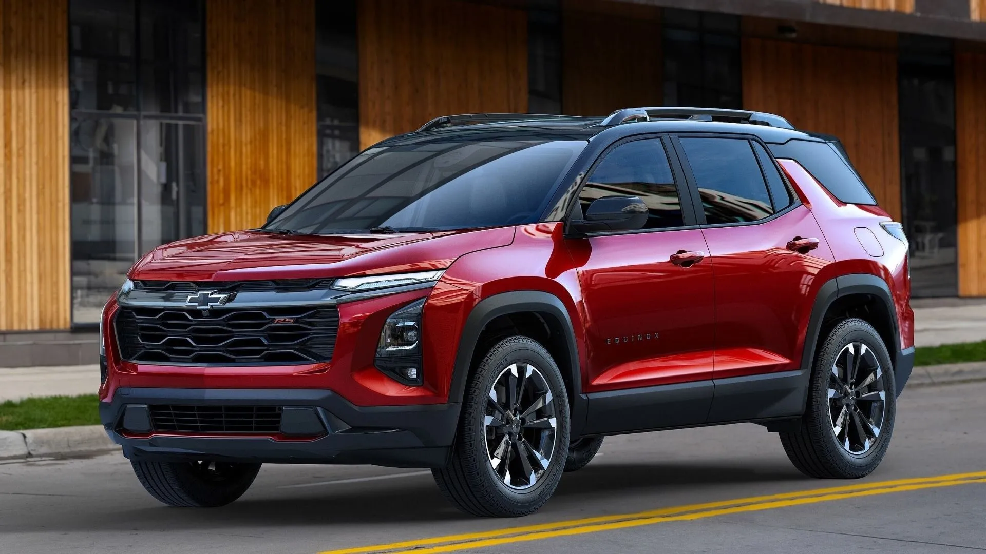 Chevrolet Equinox 2025 từ góc ba phần tư phía trước, mẫu crossover nhỏ gọn với độ tin cậy cao.