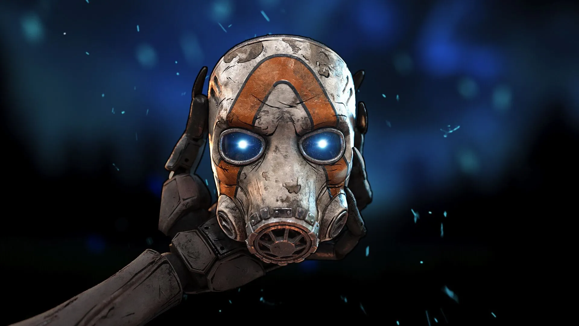 Chiếc mặt nạ cách điệu biểu tượng của Borderlands 4, tượng trưng cho những cuộc săn Vault và thế giới đầy bạo lực, hài hước của game.
