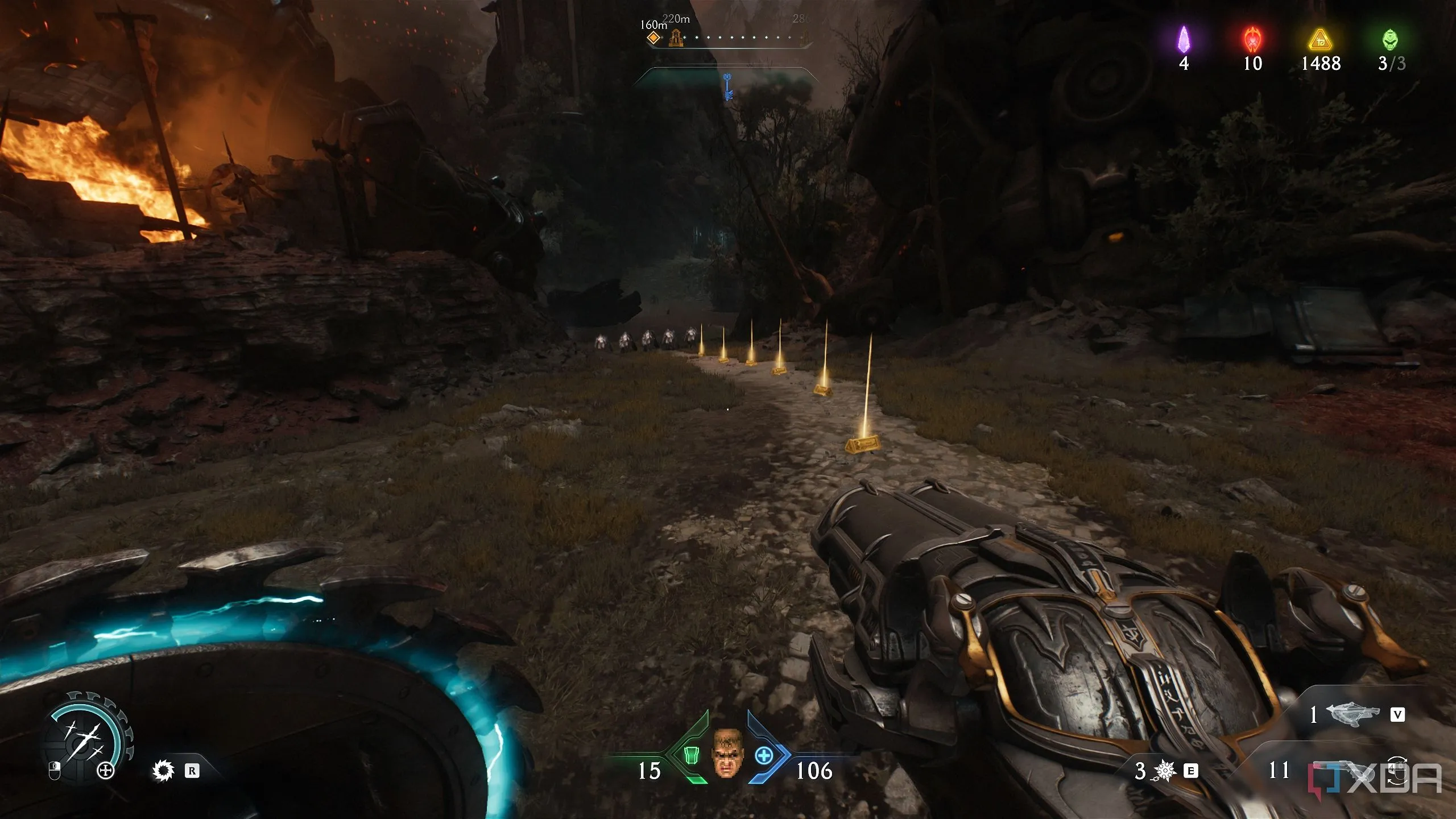 Chuỗi thỏi vàng để nhặt trong Chapter 20 của Doom: The Dark Ages