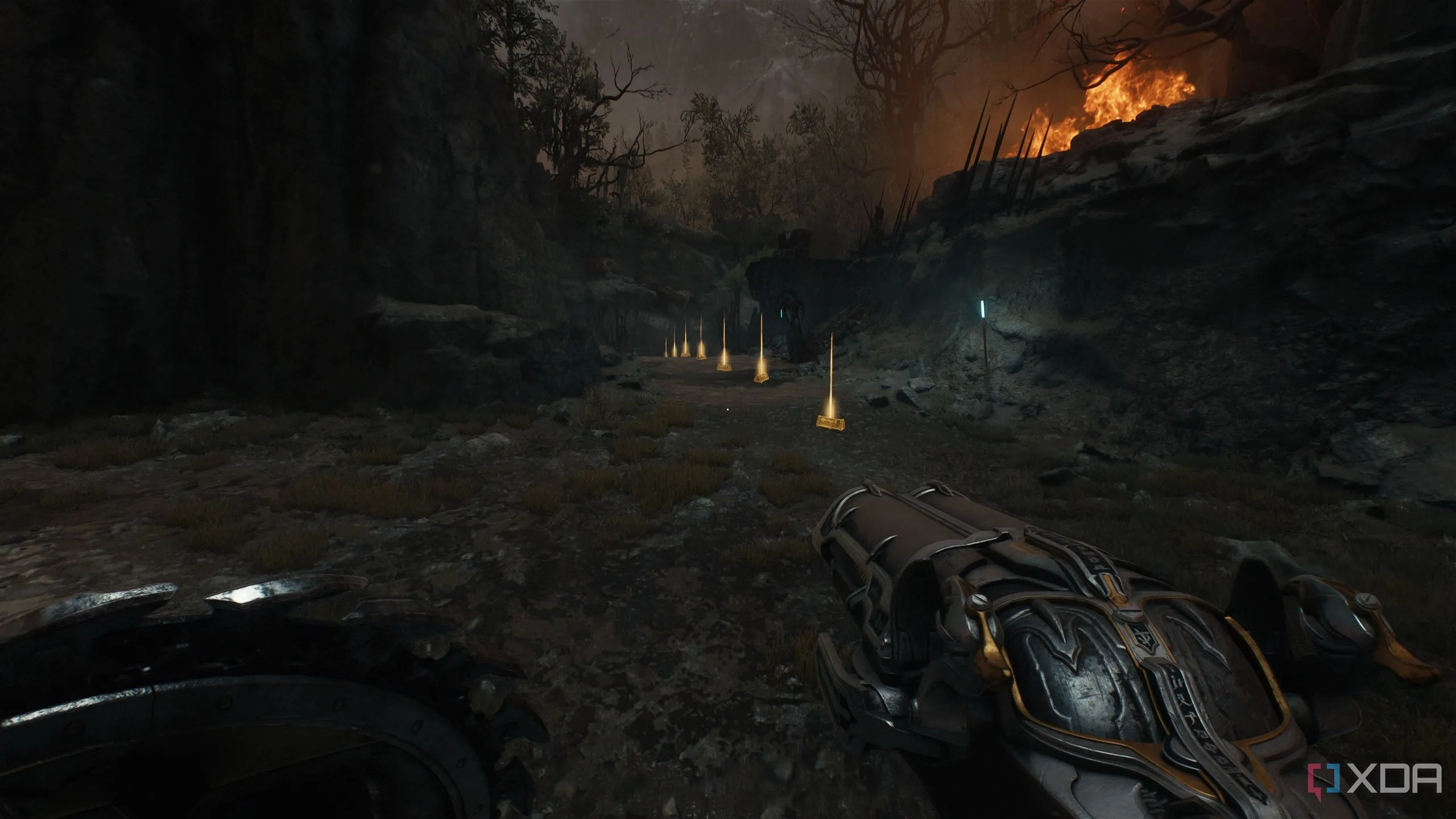 Chuỗi thỏi vàng trước Tháp Công Thành thứ ba trong Chapter 20 của Doom: The Dark Ages