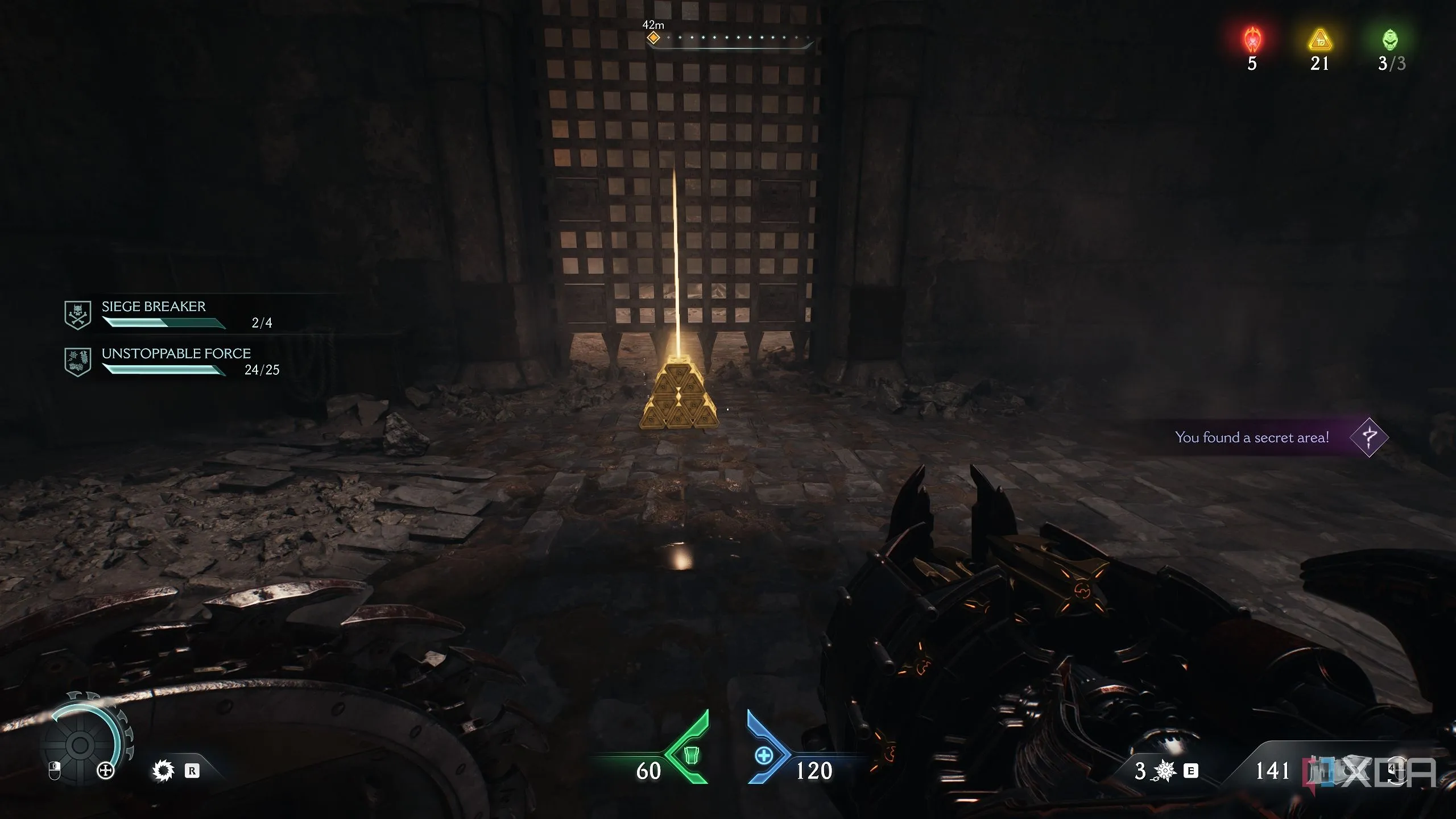 Cọc vàng trong khu vực bí mật 4 của Doom: The Dark Ages