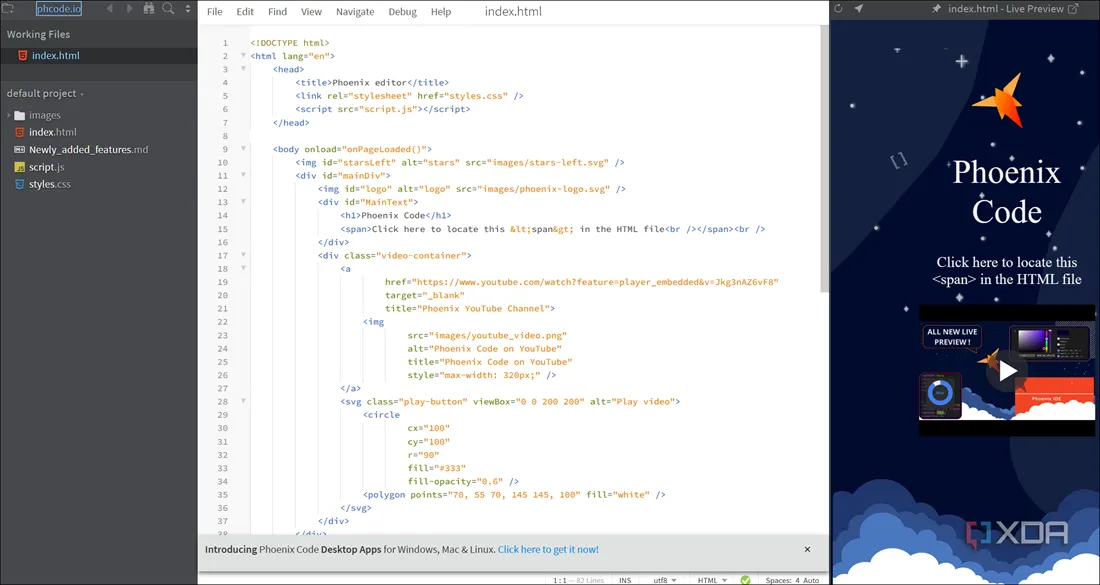 Công cụ soạn thảo code Brackets hiển thị môi trường lập trình hiện đại