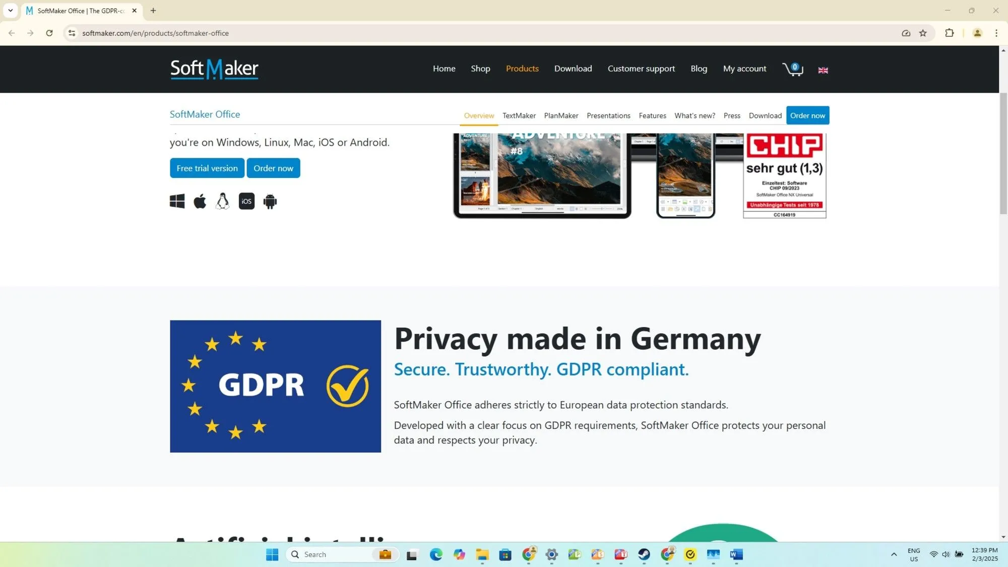 Dấu hiệu tuân thủ GDPR của SoftMaker FreeOffice, khẳng định tính bảo mật