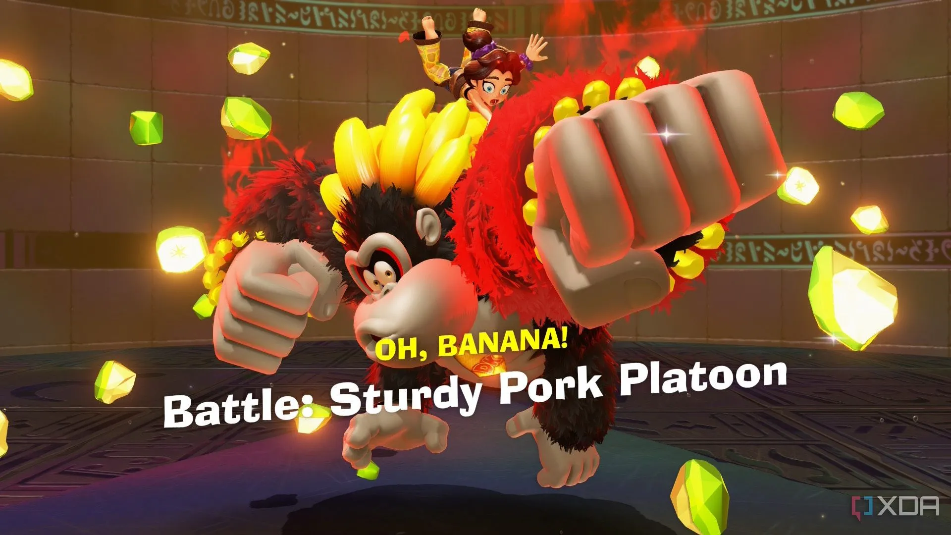 Donkey Kong ở dạng Bananza đang tìm kiếm Banandium Gem trong thế giới ngầm
