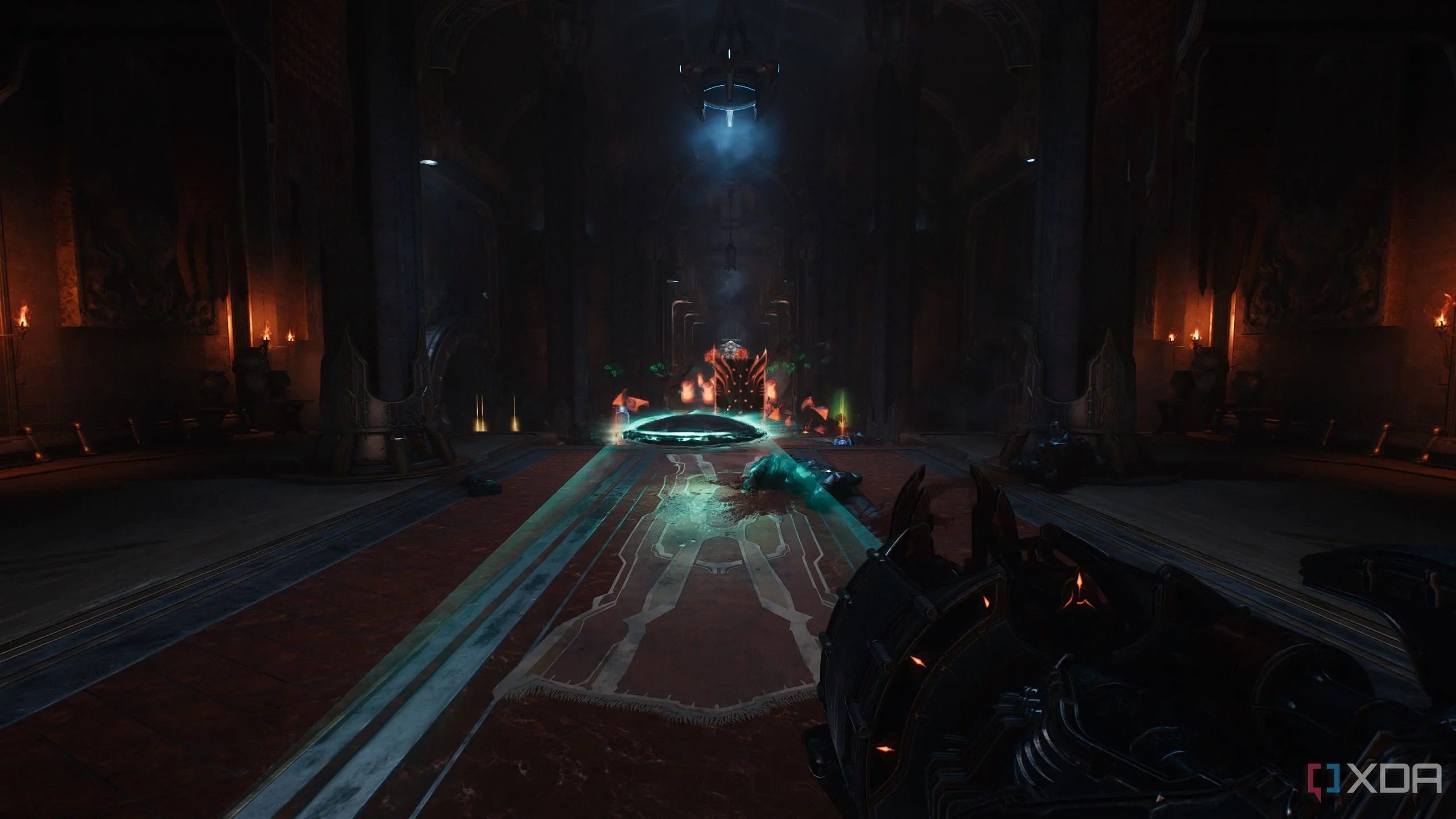 Doom Slayer sử dụng khiên chống lại kẻ thù trong Doom The Dark Ages