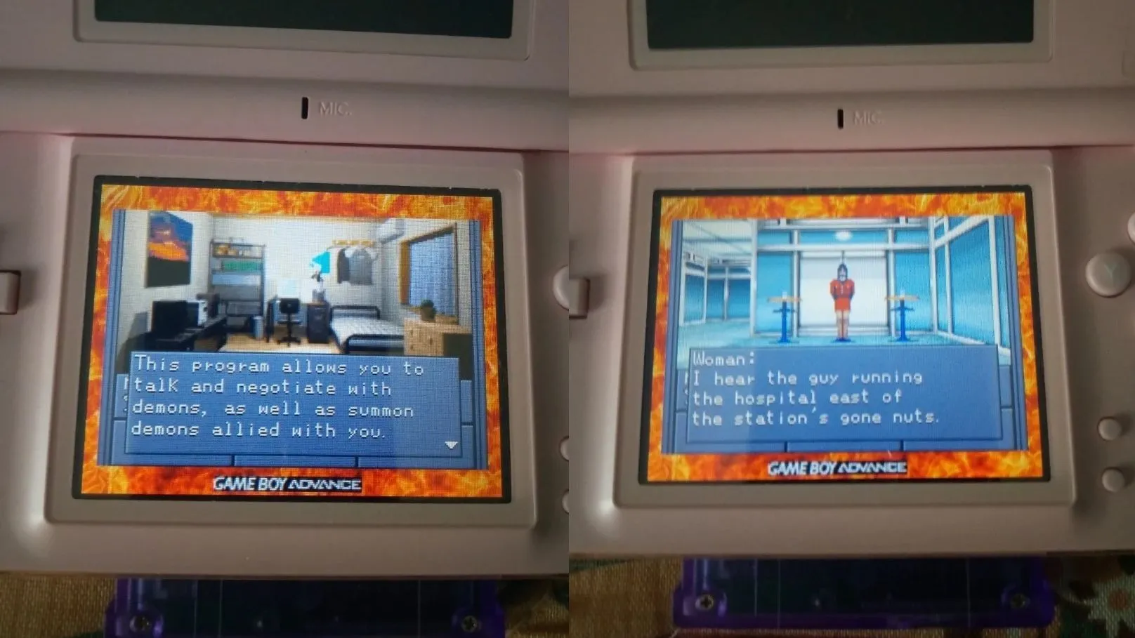 Game Shin Megami Tensei bản GBA chạy trên Nintendo DS với bản vá tiếng Anh, giới thiệu JRPG kinh điển.