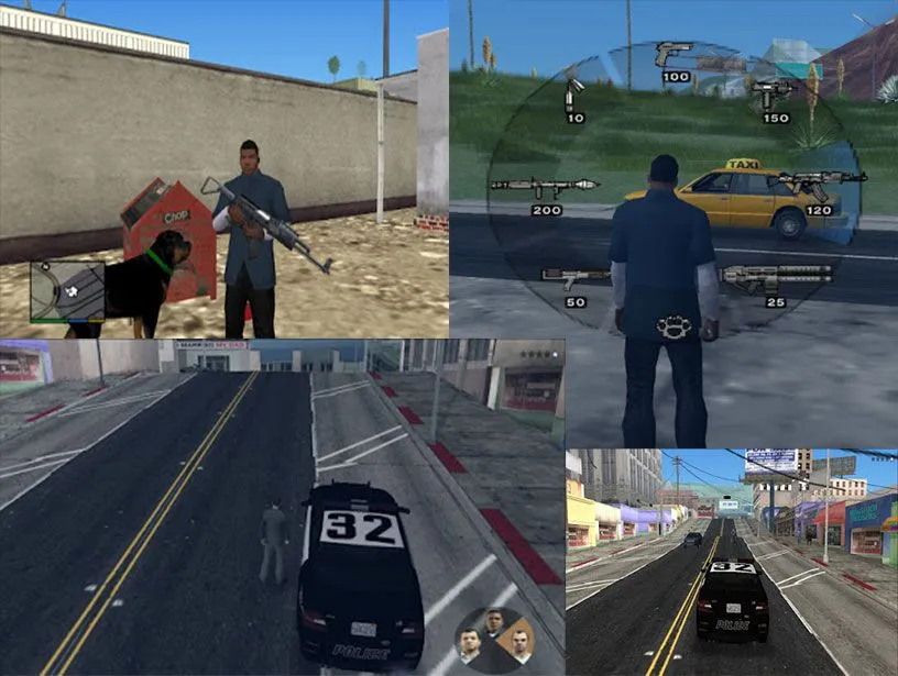 Gameplay của bản mod Grand Theft Auto V Legacy trên nền tảng PS2, mô phỏng GTA V