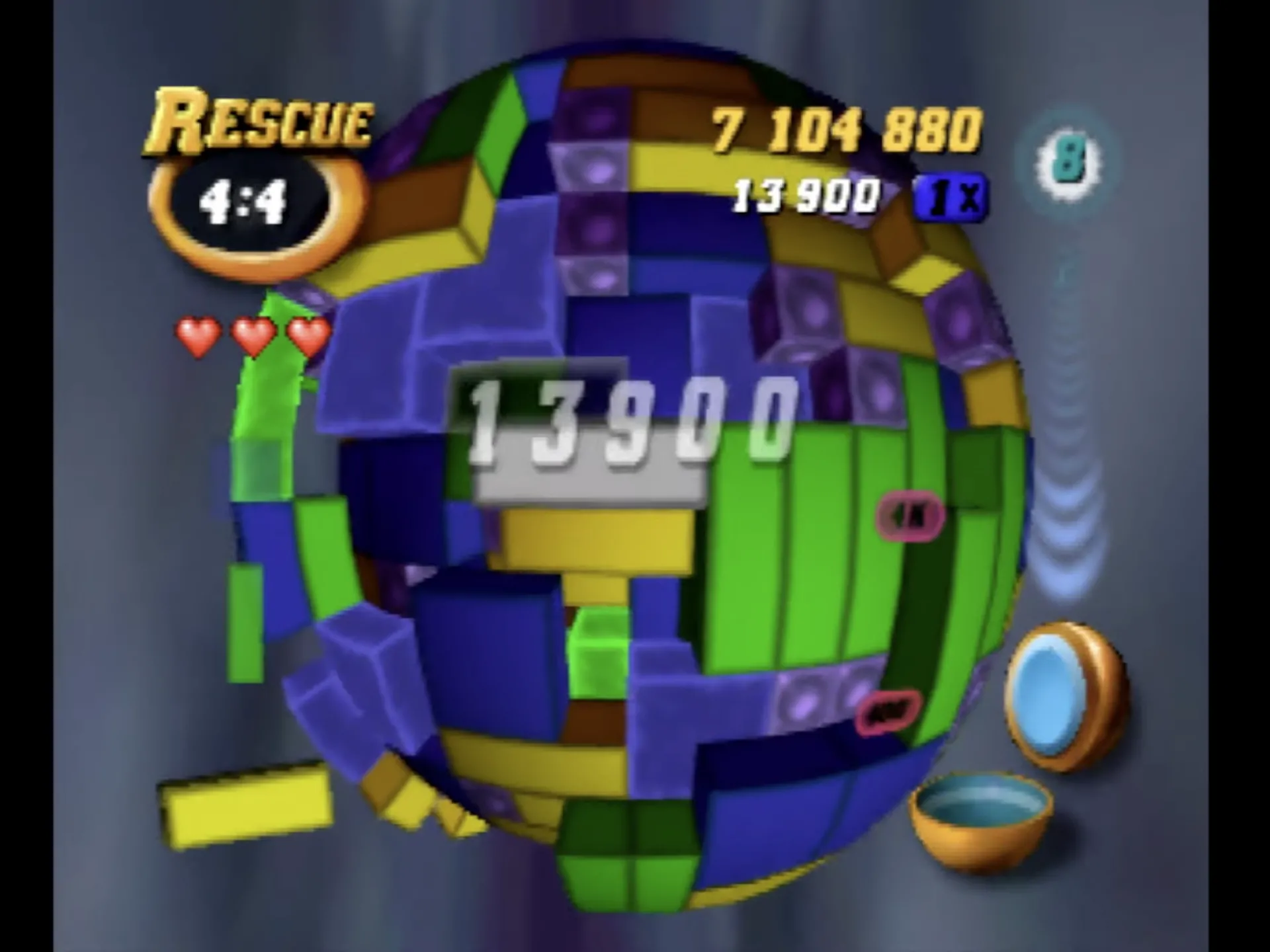 Gameplay độc đáo của game giải đố Tetrisphere 3D trên Nintendo 64