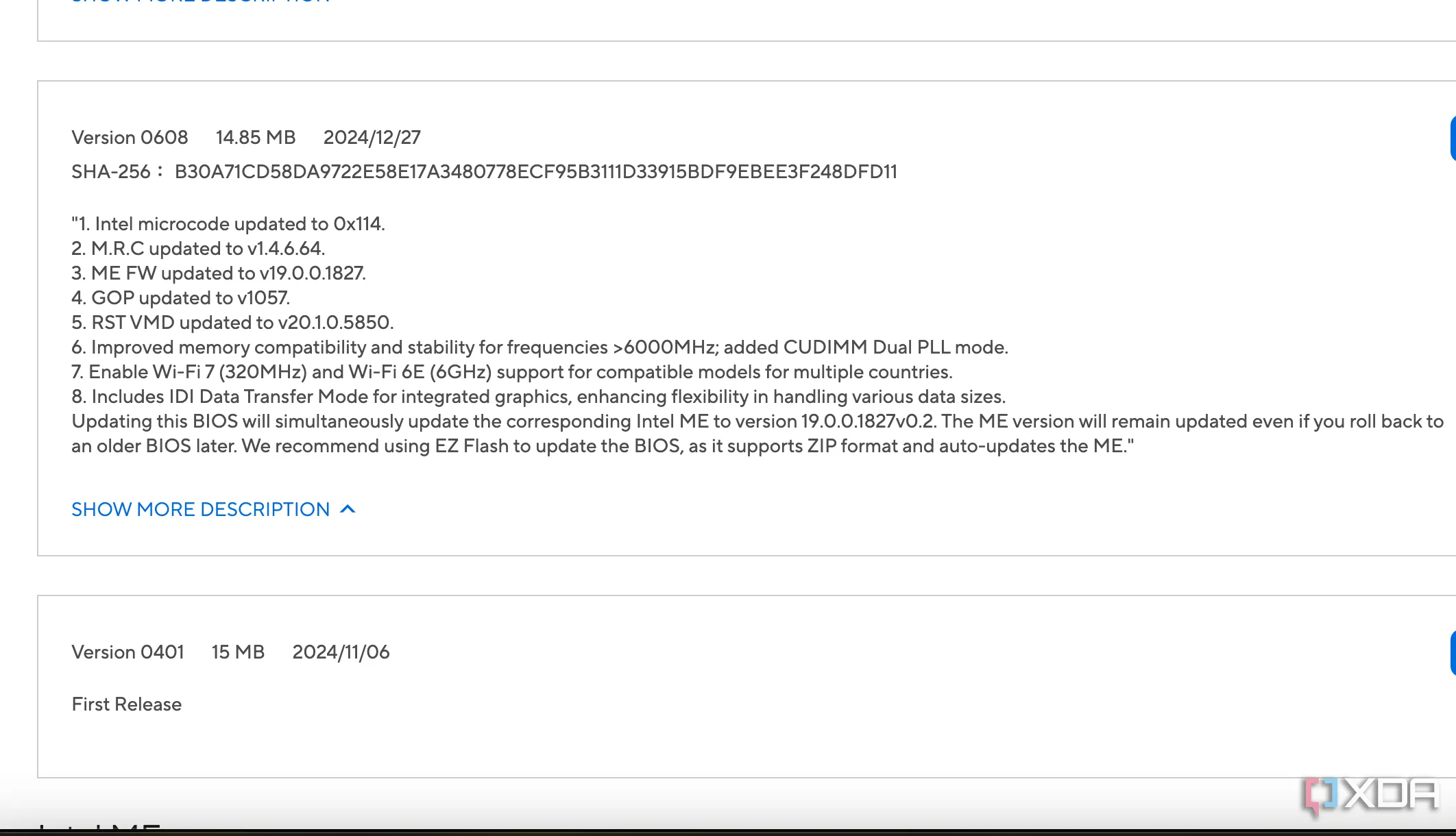 Ghi chú phát hành (release notes) của BIOS ASUS, thường thiếu thông tin chi tiết về các cải tiến quan trọng.