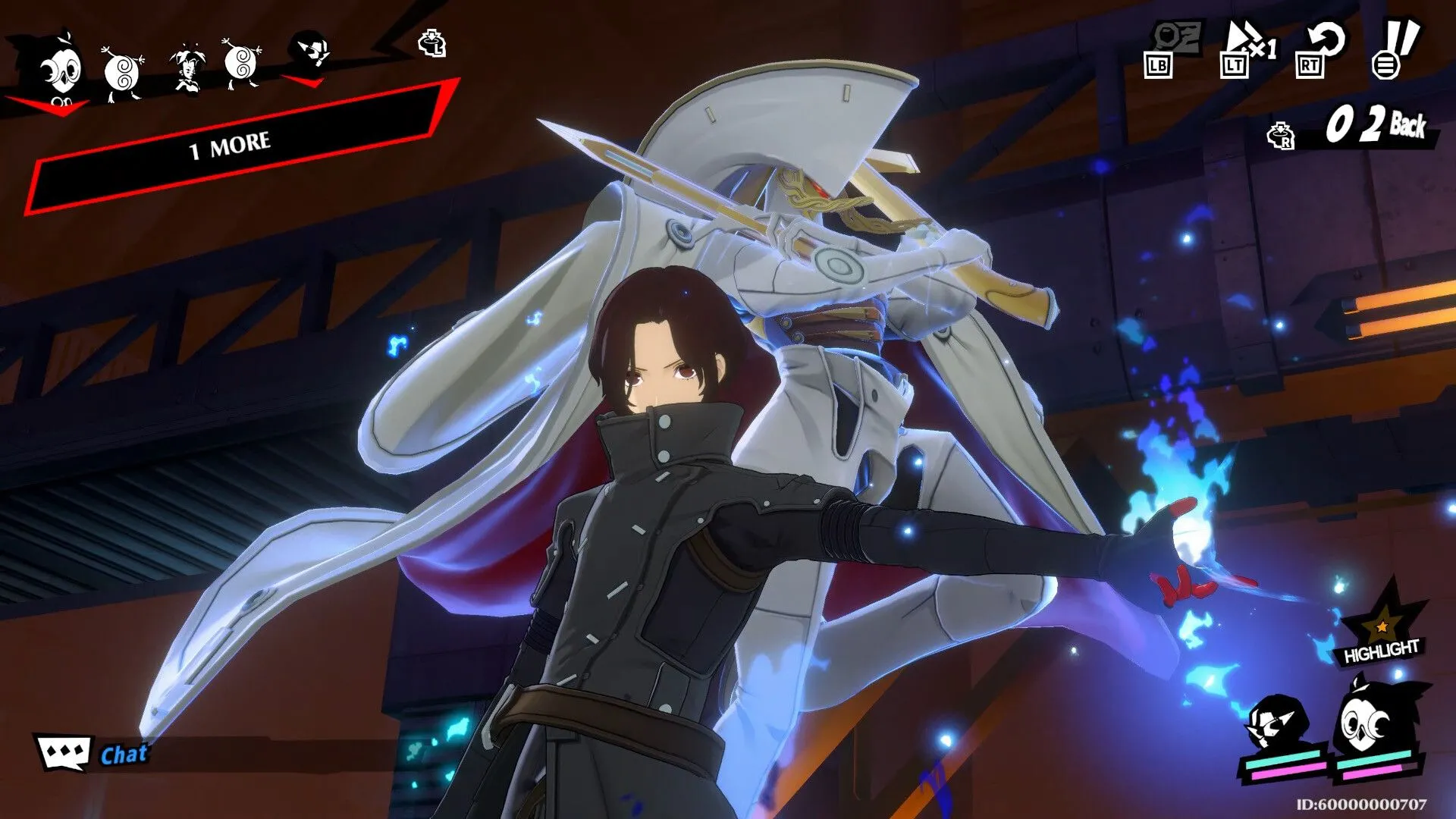 Giao diện chiến đấu theo lượt đặc trưng của Persona5: The Phantom X, với hiệu ứng kỹ năng ấn tượng