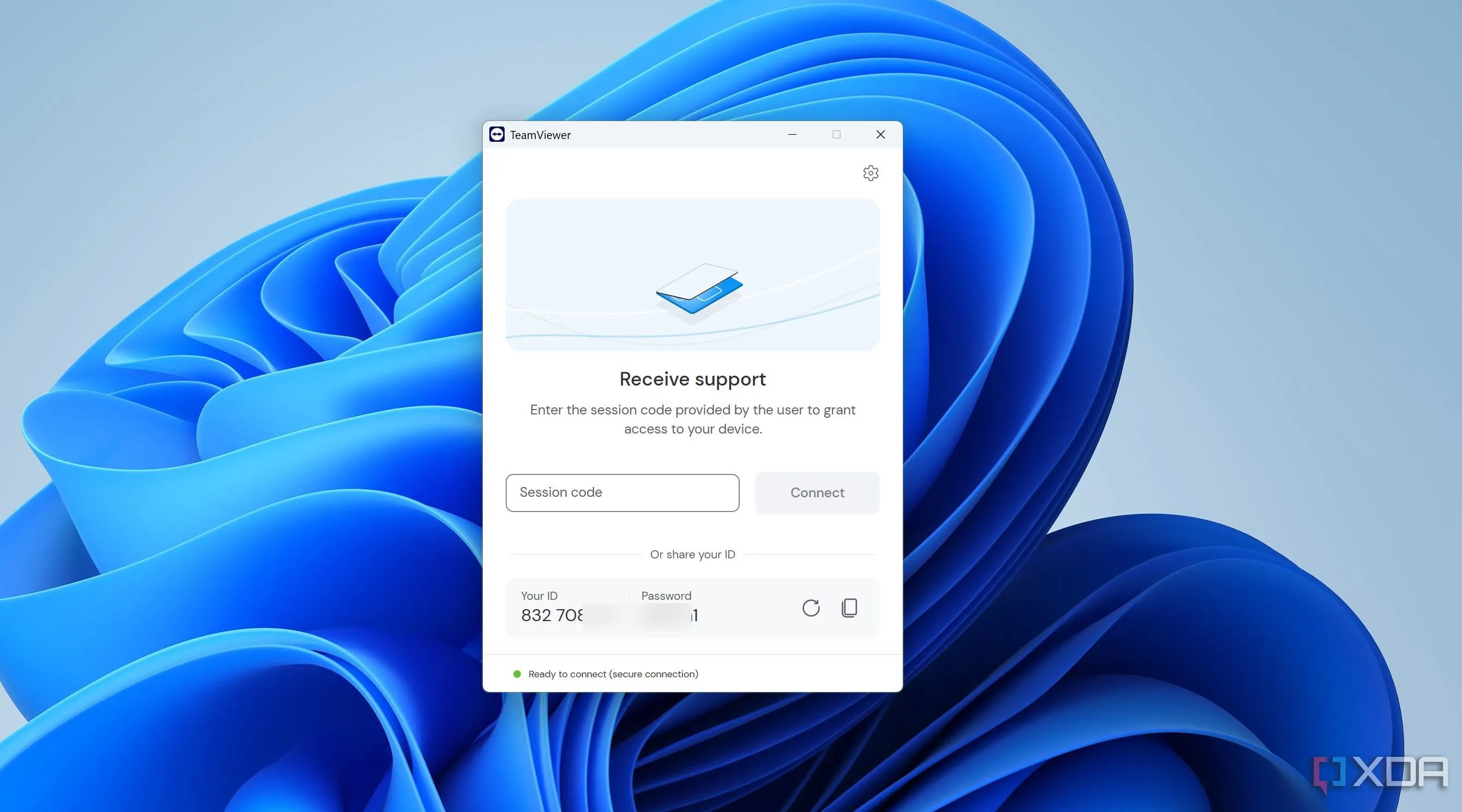 Giao diện chính của TeamViewer trong quá trình sử dụng cho công việc