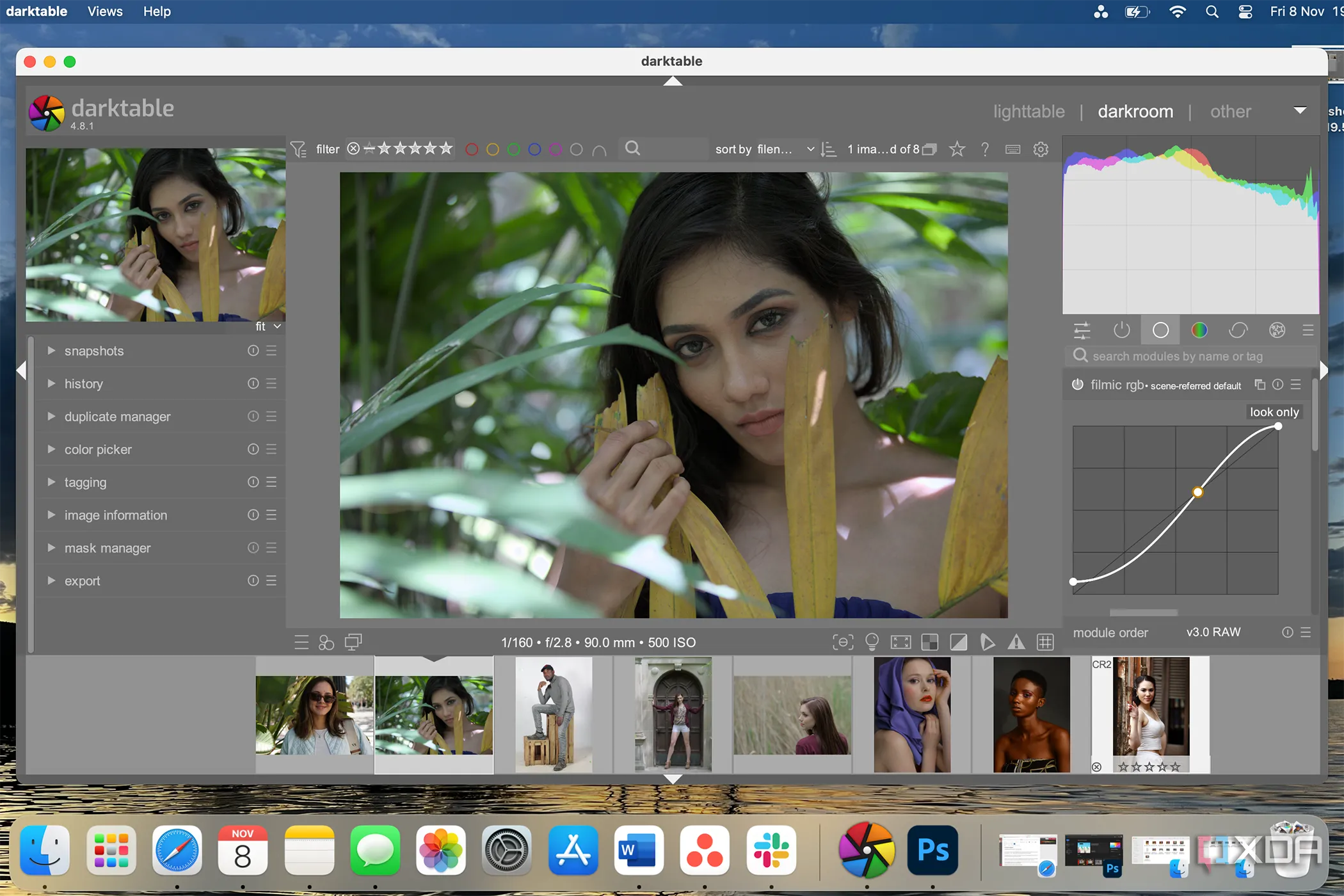 Giao diện chỉnh sửa ảnh RAW chuyên nghiệp của Darktable