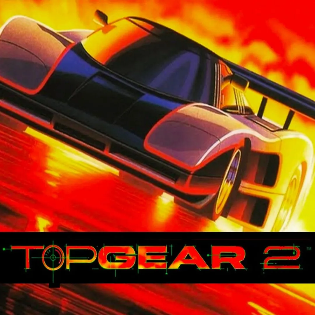 Giao diện đua xe trong Top Gear 2 SNES hiển thị tốc độ và bản đồ