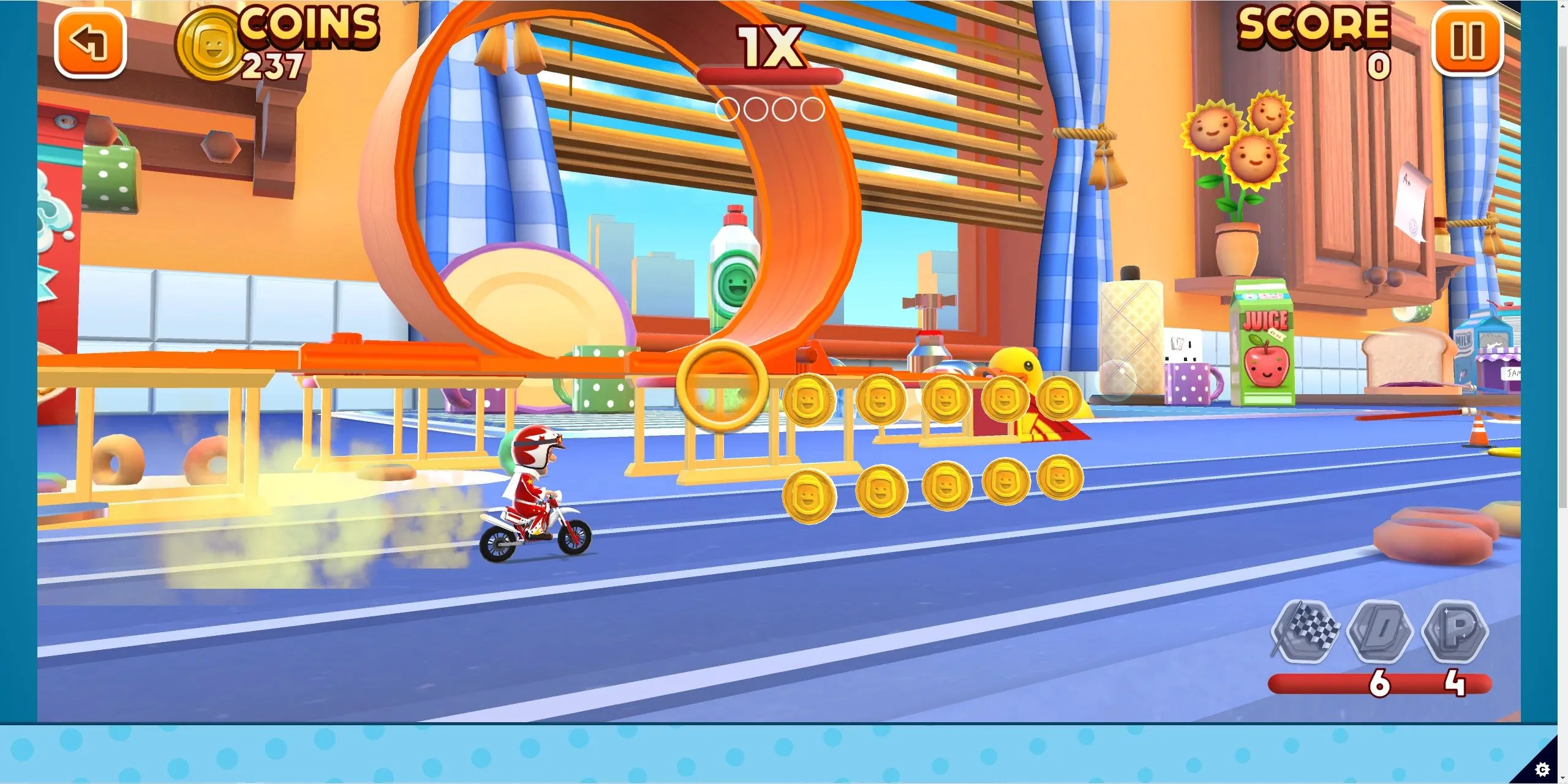 Giao diện game Joe Danger Infinity, một trò chơi đua xe mô tô vượt chướng ngại vật trên trình duyệt