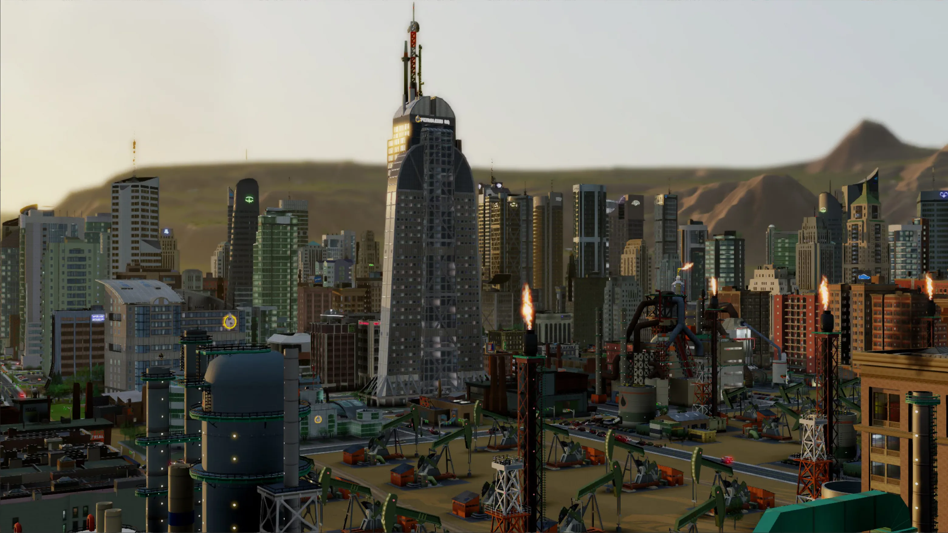 Giao diện game SimCity (2013) hiển thị thành phố được xây dựng