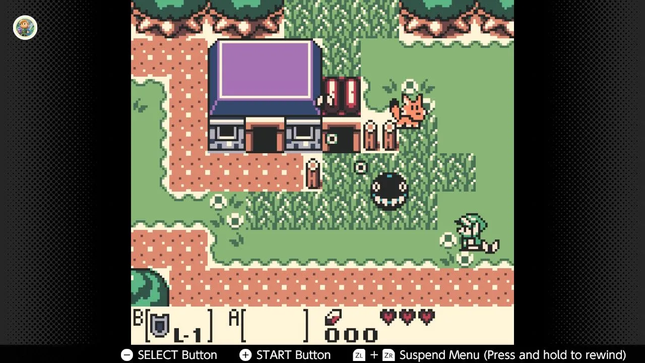 Giao diện gameplay The Legend of Zelda: Link's Awakening DX trên Game Boy Color