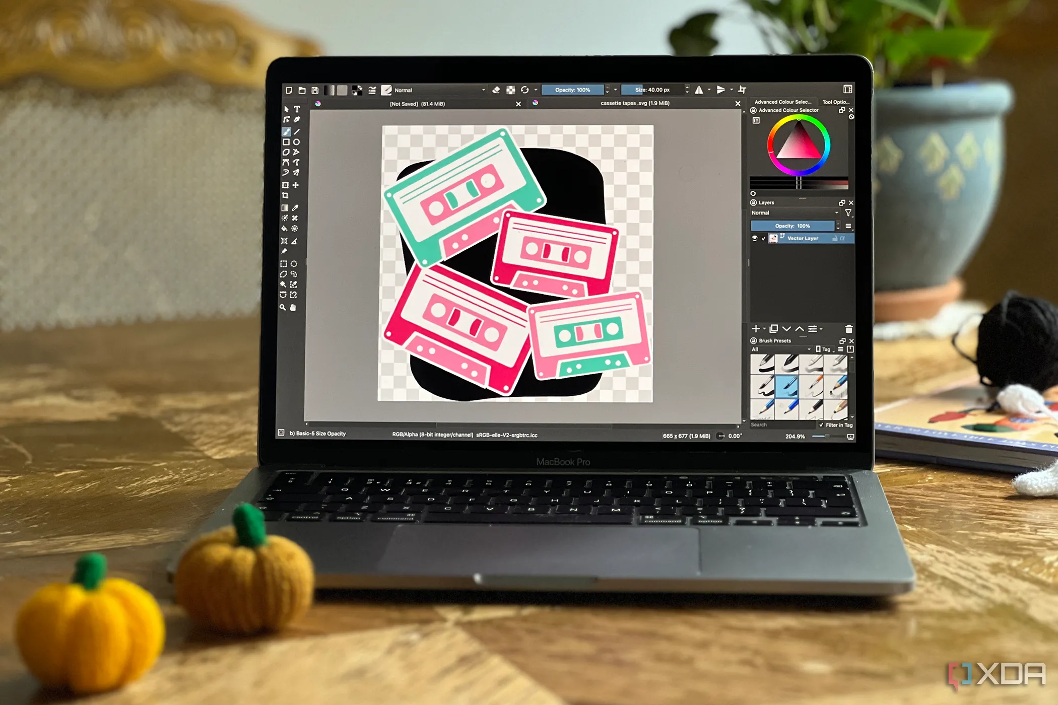 Giao diện Krita hiển thị trên MacBook, thể hiện sự tiện lợi khi sử dụng Krita cho công việc sáng tạo cá nhân