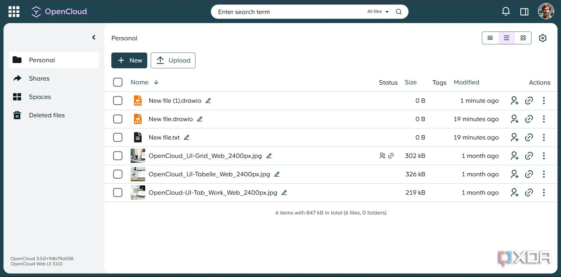 Giao diện người dùng OpenCloud tinh gọn và thân thiện, tối ưu cho việc quản lý file tự host