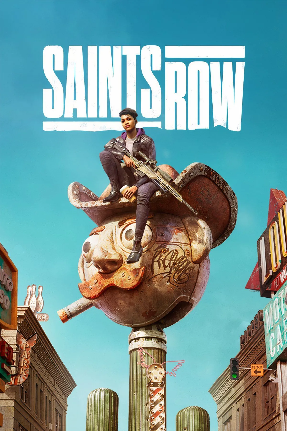 Giao diện nhân vật tùy chỉnh trong Saints Row 2022 và cảnh môi trường thế giới mở trống rỗng, biểu tượng cho sự mất bản sắc