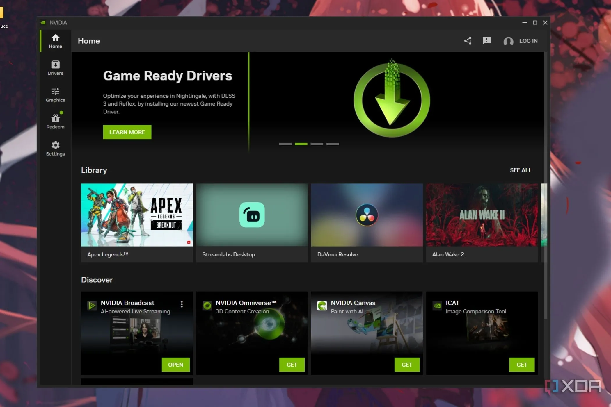 Giao diện Nvidia App trên Windows thiếu tùy chọn ép xung chuyên sâu