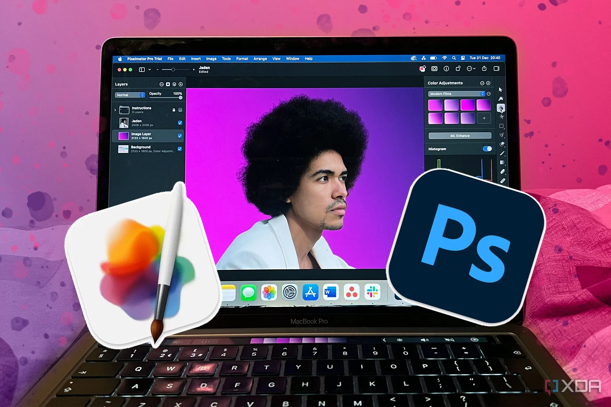 Giao diện Pixelmator Pro trên MacBook, phần mềm chỉnh sửa ảnh được xem là đối thủ của Photoshop