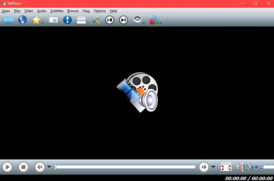 Giao diện SMPlayer hiển thị một video đang phát và các tùy chọn điều khiển