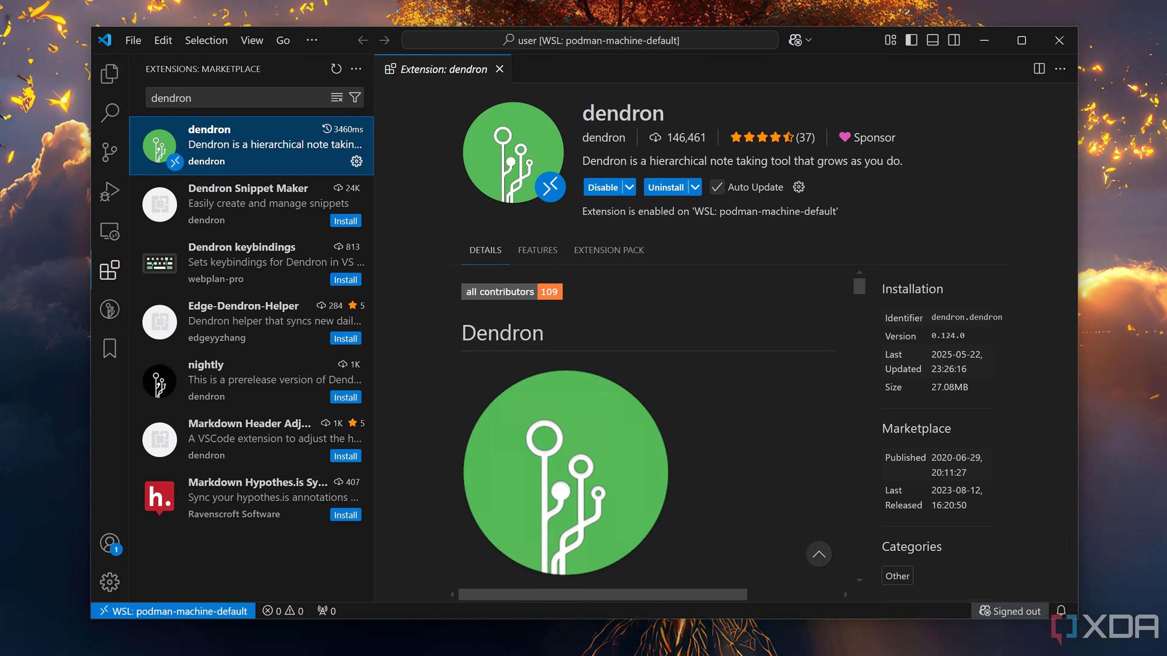 Giao diện tiện ích Dendron hỗ trợ ghi chú và quản lý kiến thức trong VS Code
