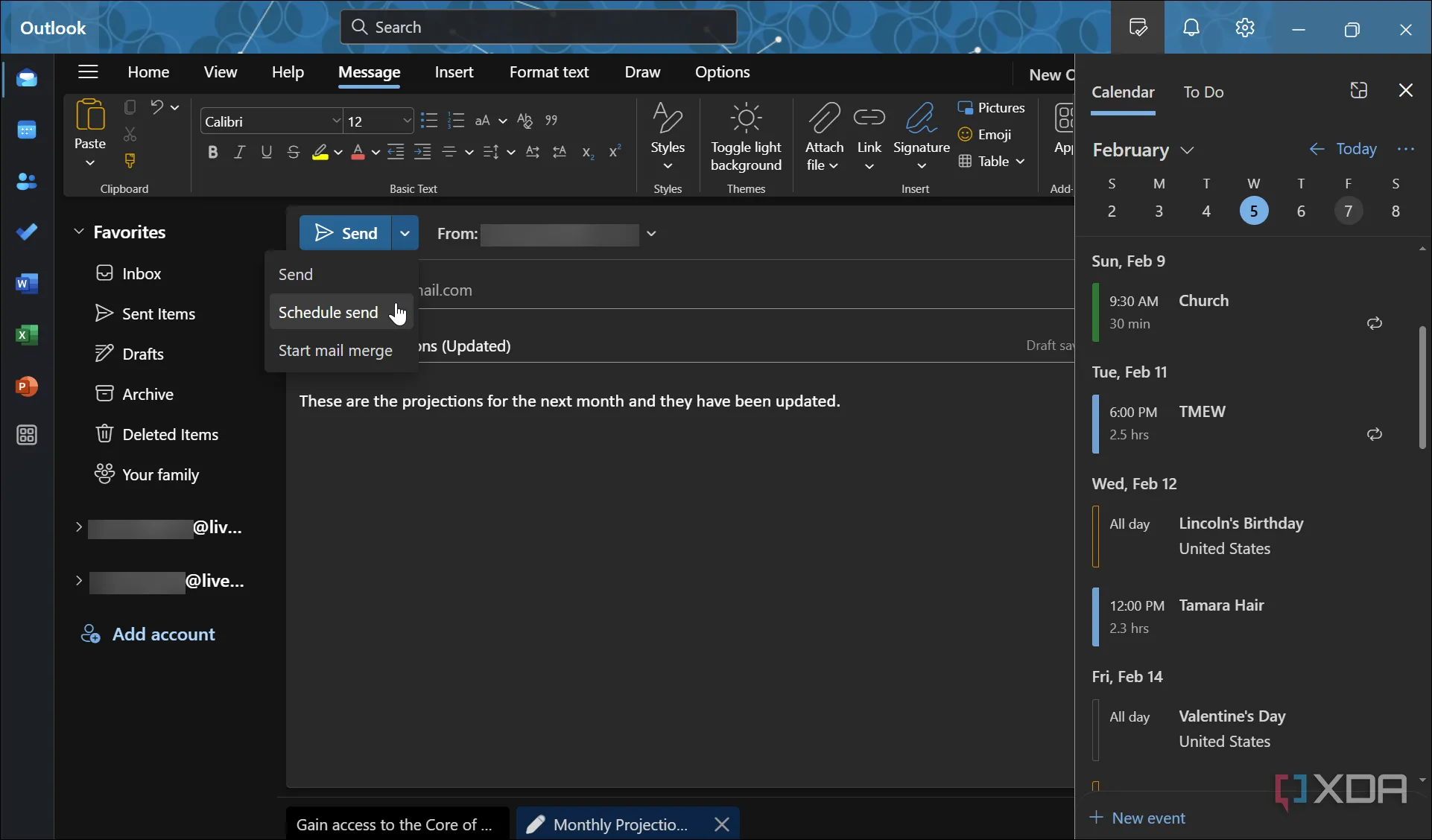 Giao diện ứng dụng Outlook mới trên Windows 11, tối ưu cho quản lý email và lịch trình