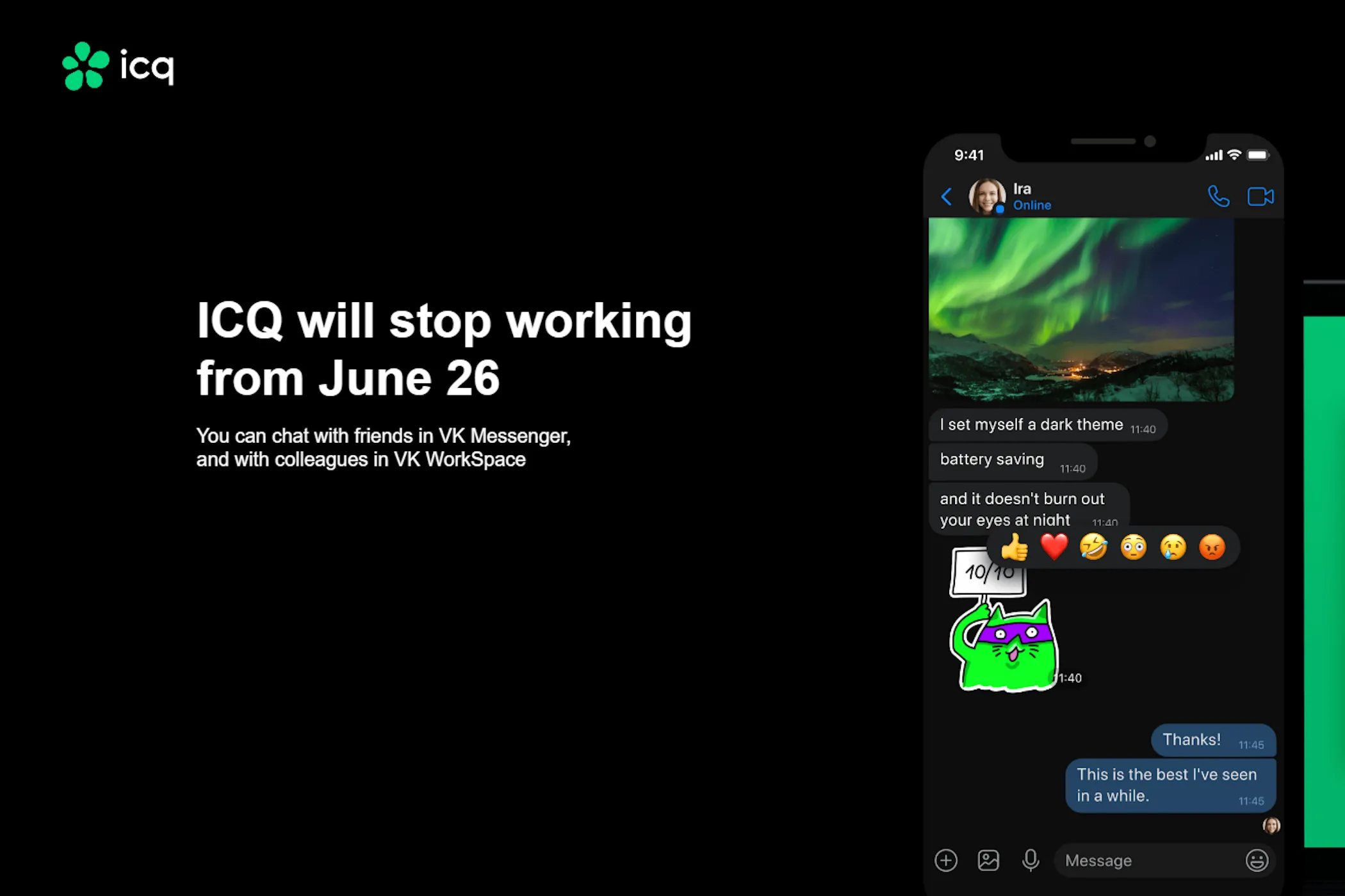 Giao diện website ICQ thông báo ngừng dịch vụ, gợi nhớ ứng dụng chat huyền thoại