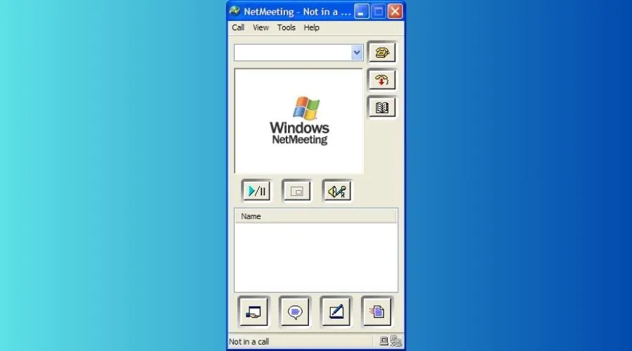 Giao diện Windows NetMeeting với các tùy chọn cuộc gọi