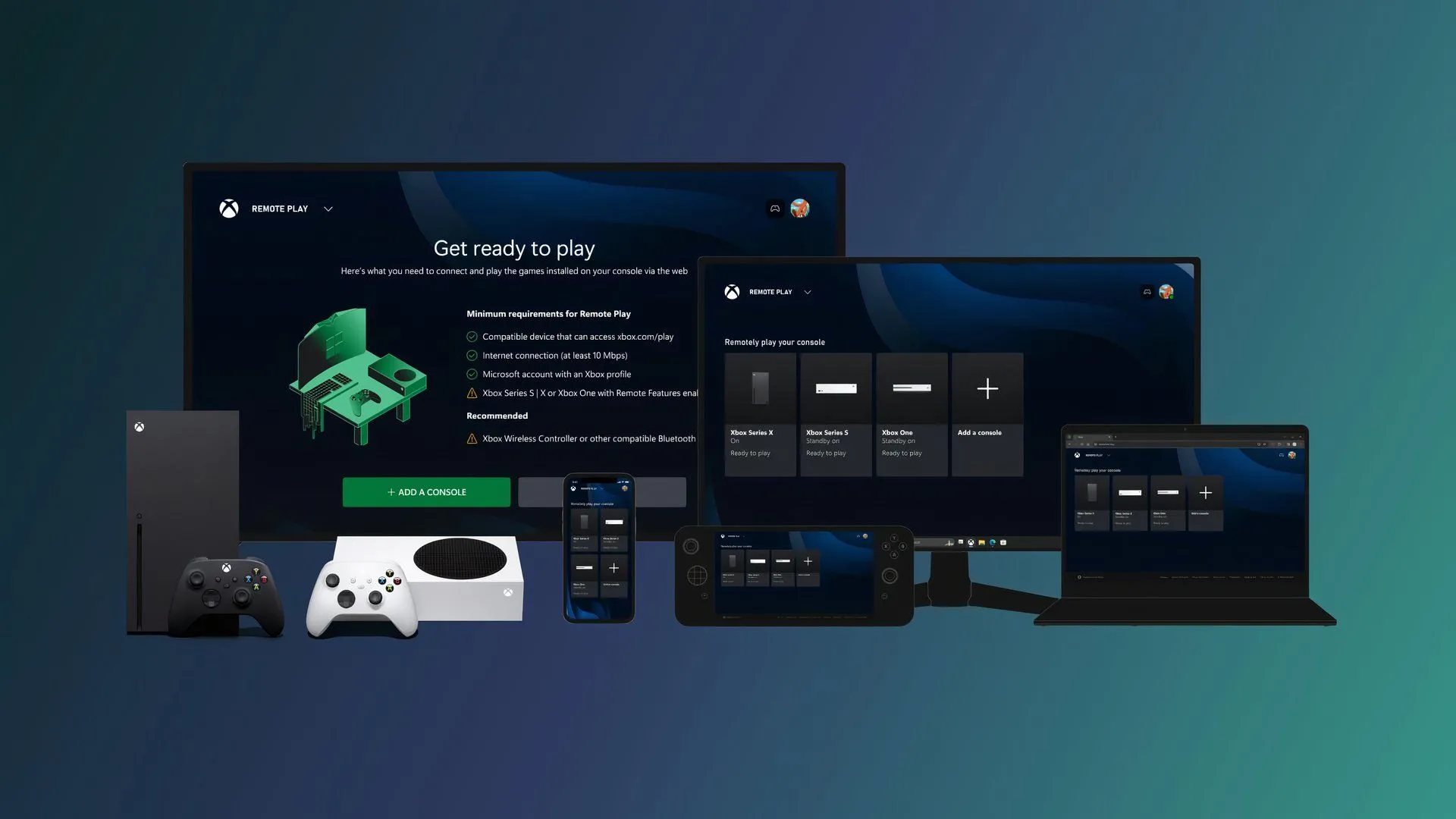 Giao diện Xbox Remote Play cho phép người dùng chơi game Xbox trên điện thoại thông minh.