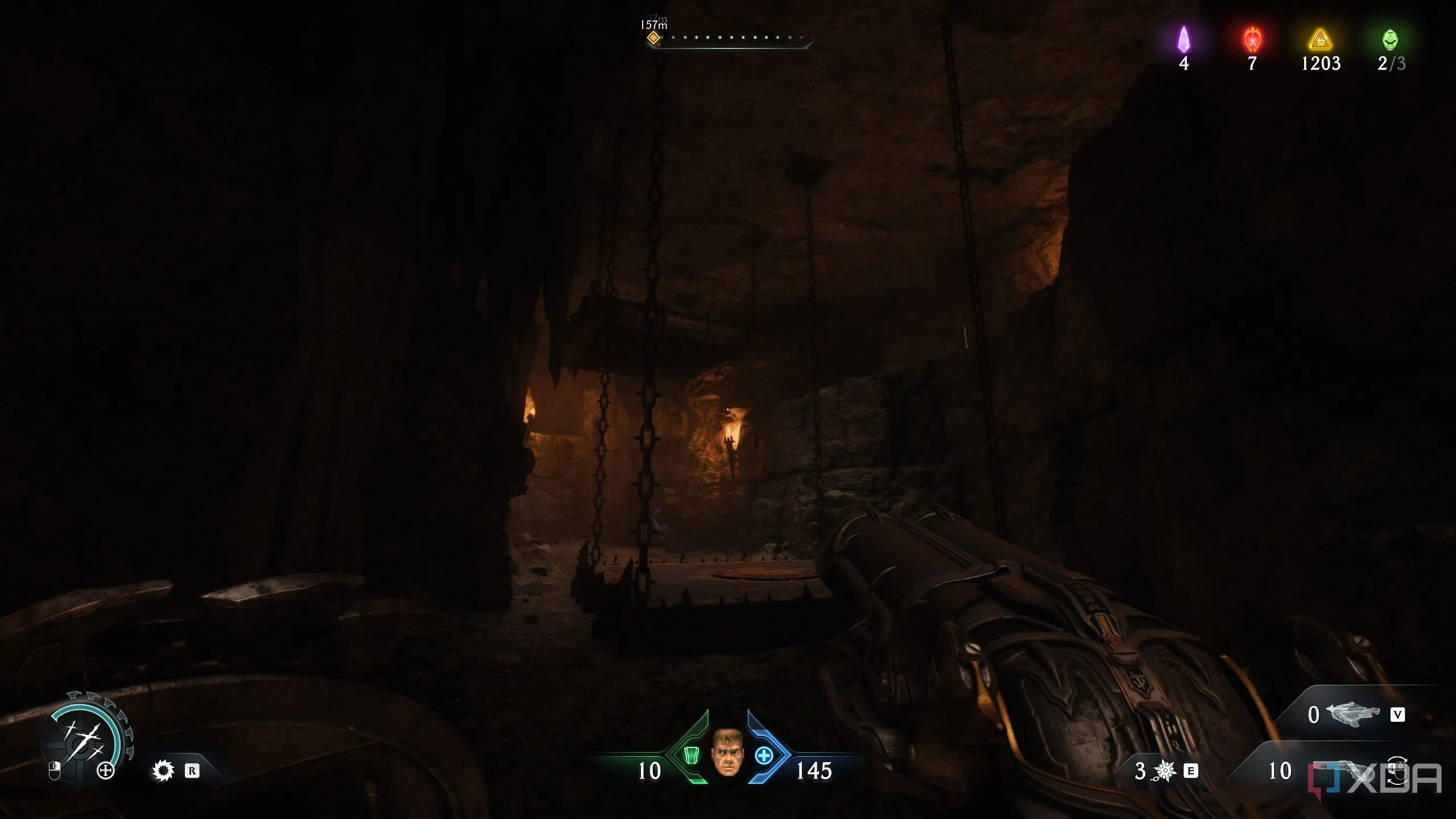 Hai bẫy gai trên trần trong Chapter 20 của Doom: The Dark Ages